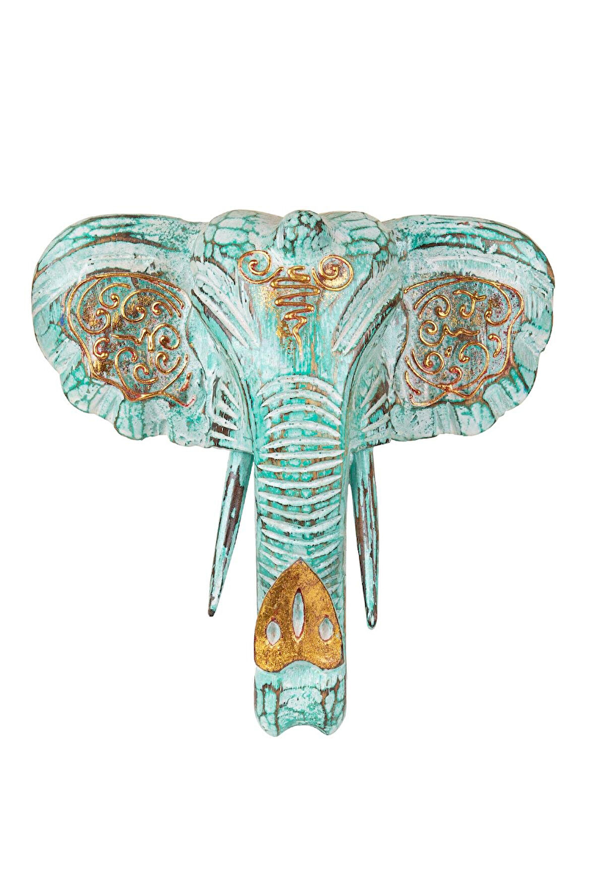 Dekoratif Ahşap Fil Objesi El Yapımı Doğal Tasarım 21 cm x 21 cm