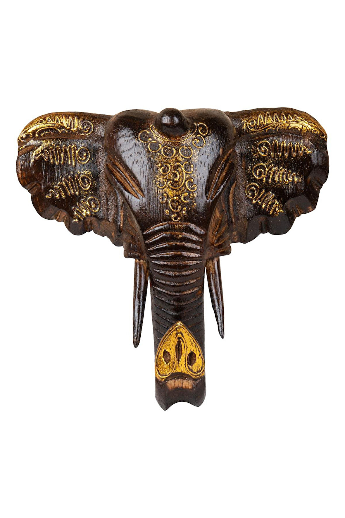 Dekoratif Ahşap Fil Objesi El Yapımı Doğal Tasarım 21 cm x 21 cm