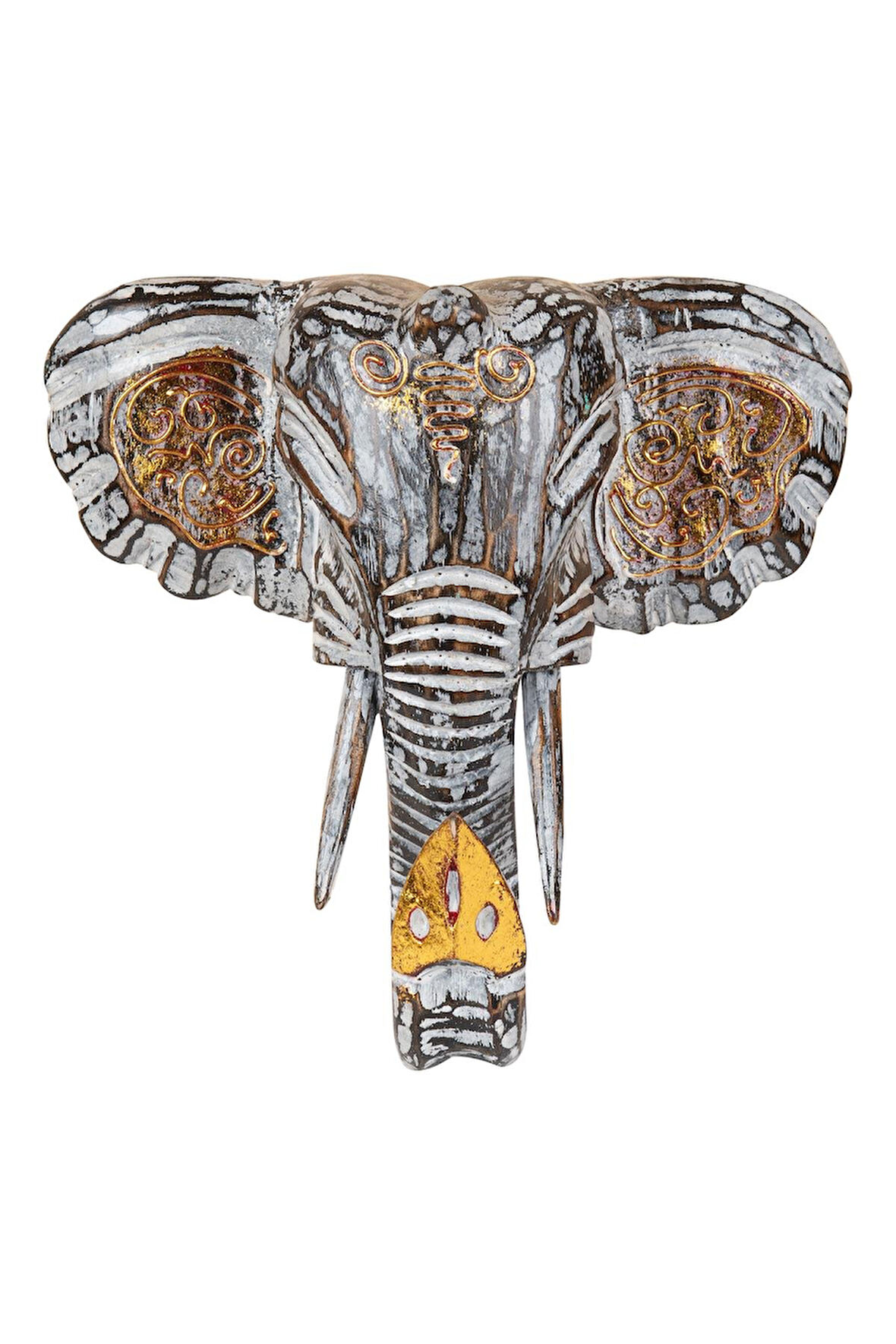 Dekoratif Ahşap Fil Objesi El Yapımı Doğal Tasarım 21 cm x 21 cm