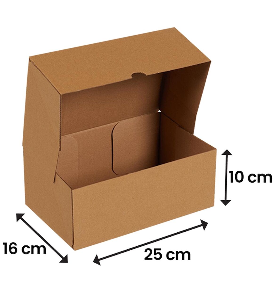 25x16x10-50 Adet Kesimli Karton Kutu - Internet Ve Kargo Kutusu