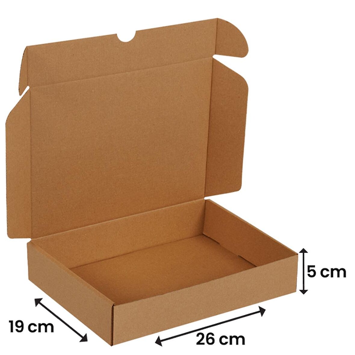 26x19x5-25 Adet Kilitli E Ticaret Karton Kargo Kutusu