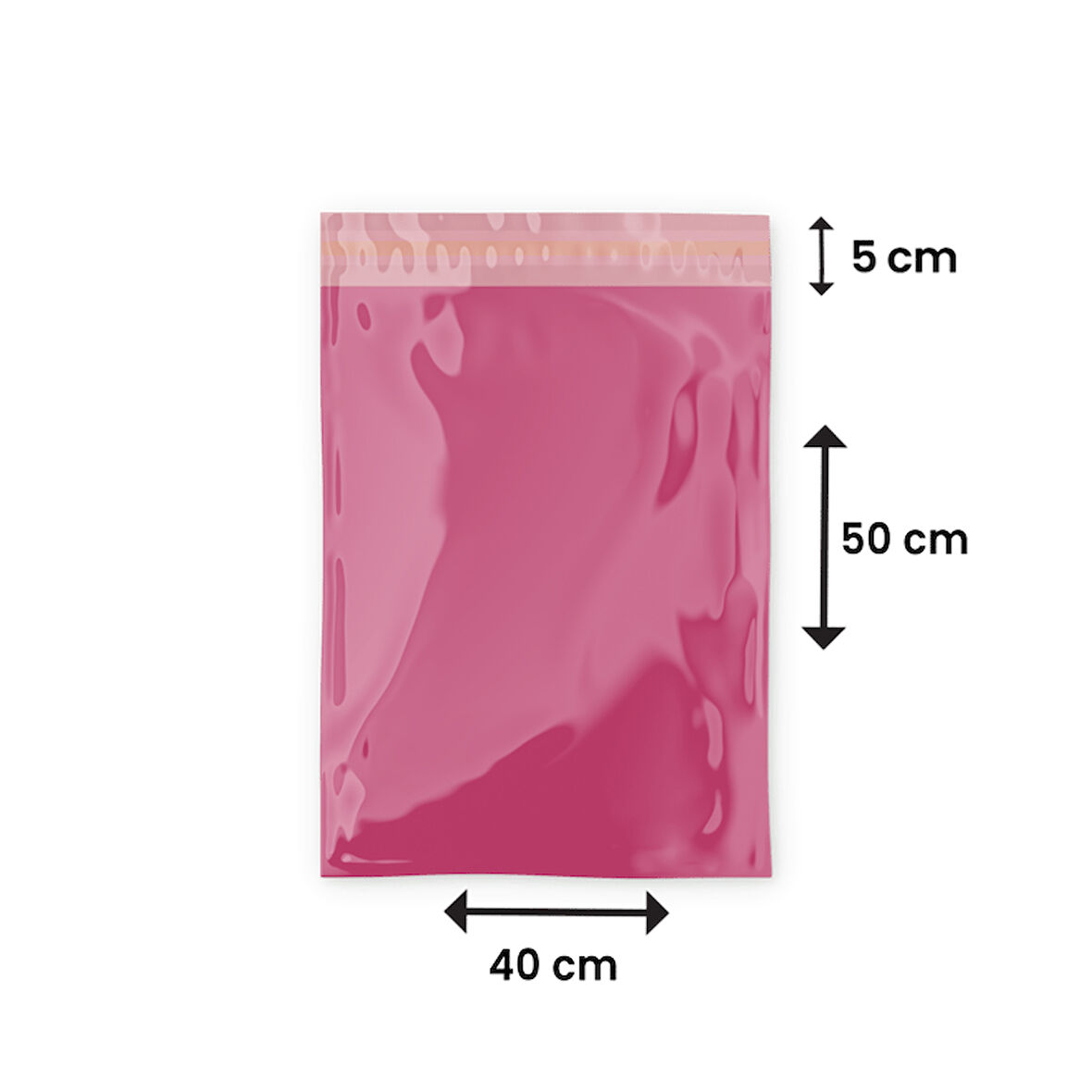 Pembe Cepsiz Kargo Poşeti 40x50+5 - 100 Adet -  (110 mikron)
