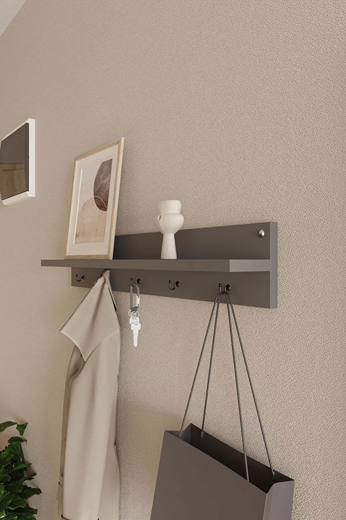 Modern Duvar Askılık | Hol Askılık | Duvar Askılık | Portmanto | Vestiyer 80 cm
