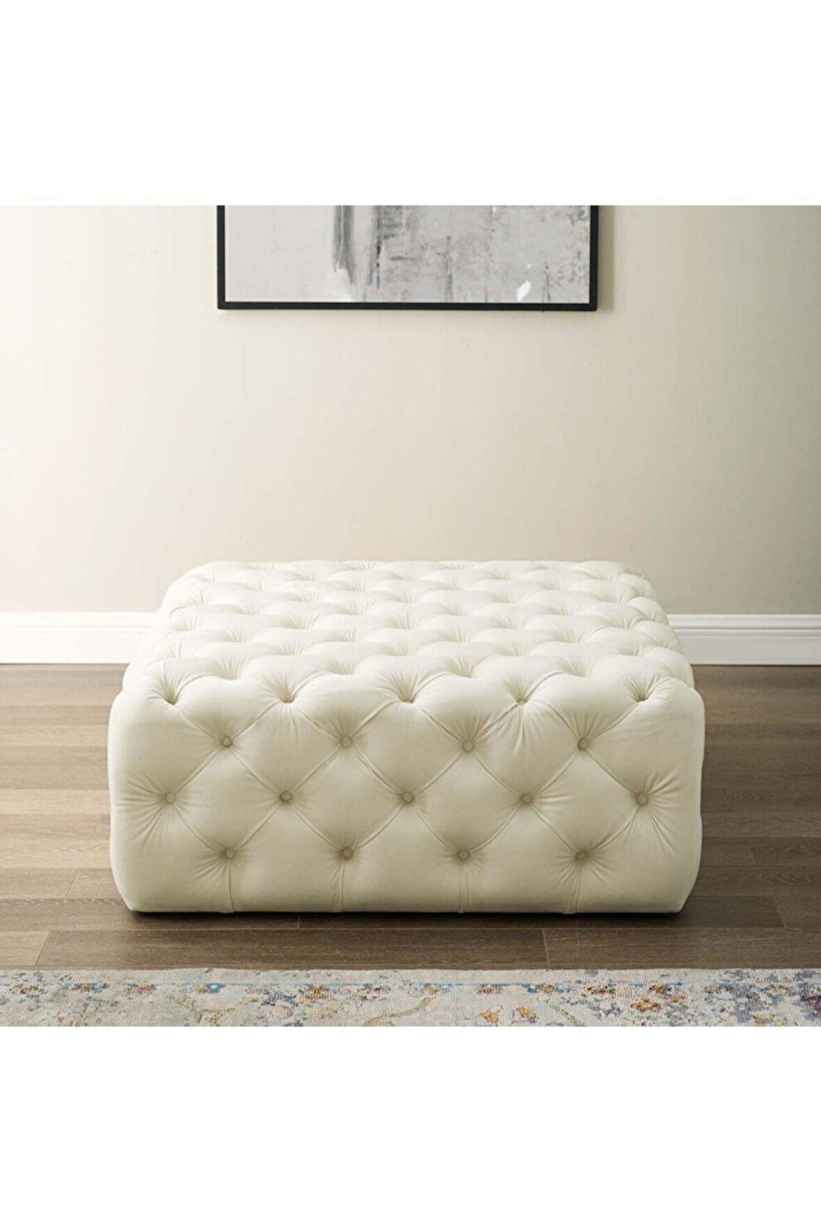 Kapitoneli Kare Puf/bench/orta Sehpa 80*80 Cm Yükseklik 40 Cm