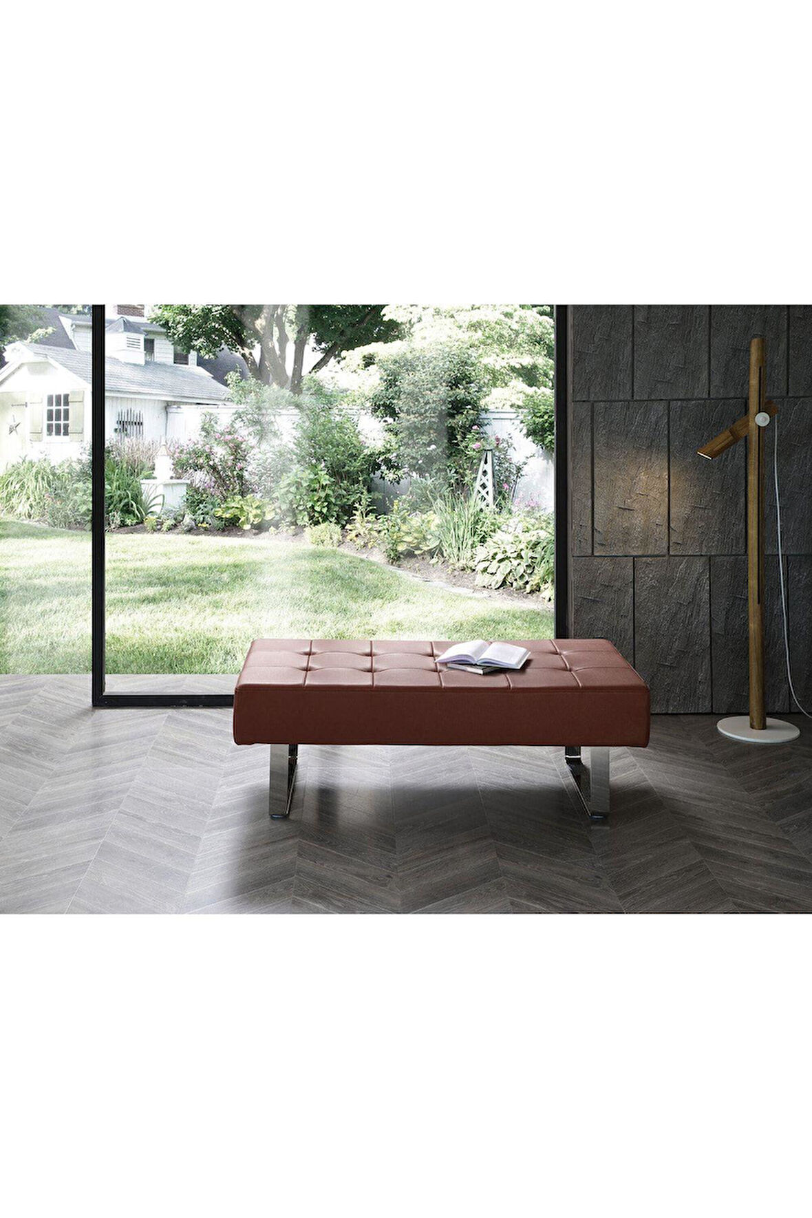 Metal Ayaklı Bench - Suni Deri Döşeme 45*120 Cm Yükseklik 40 Cm