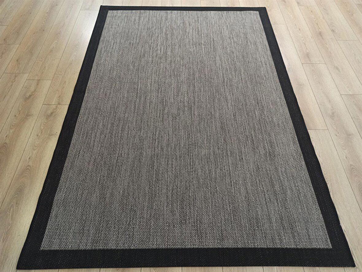 Çam Halı Sisal 9715 Vizon / Siyah Bordürlü Jüt Sisal Kilim