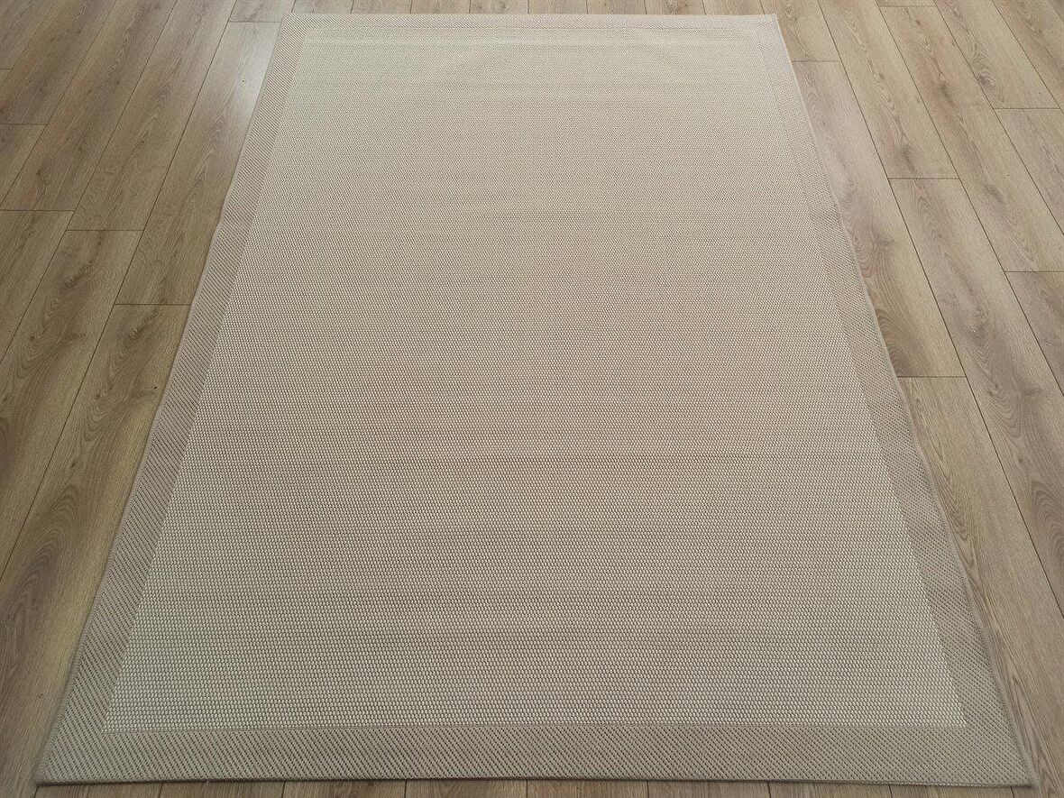 Çam Halı Sisal 9327 Bej / Krem Bordürlü Jüt Sisal Kilim