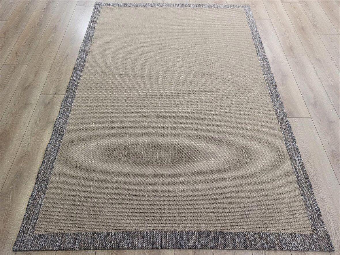 Çam Halı Sisal 9709 Bej / Gri Bordürlü Jüt Sisal Kilim