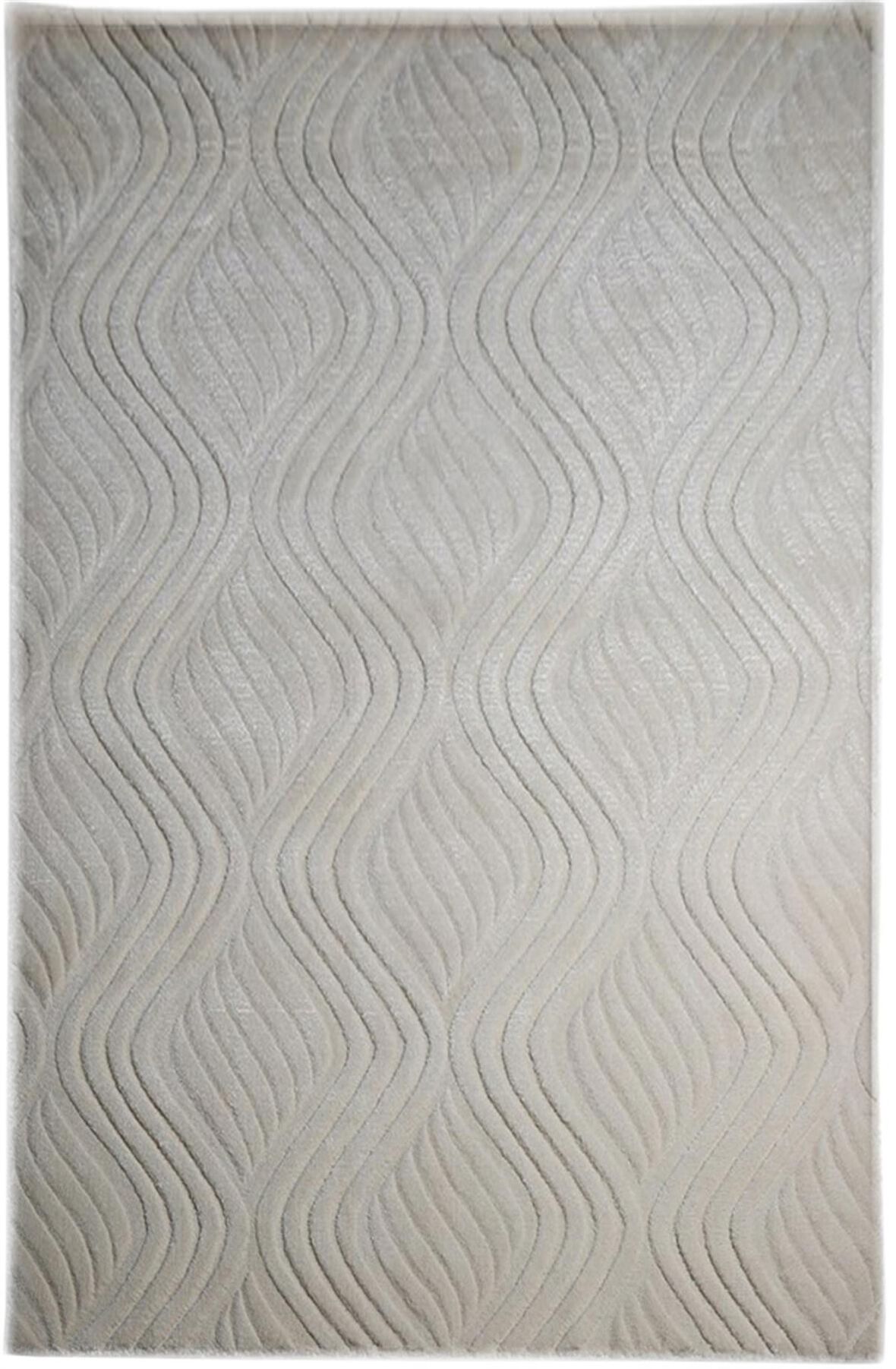 Çam Halı Emboss JR 10 White Modern Desen Yeni Zellanda Yünü ve Viskon El Dokuması Halı