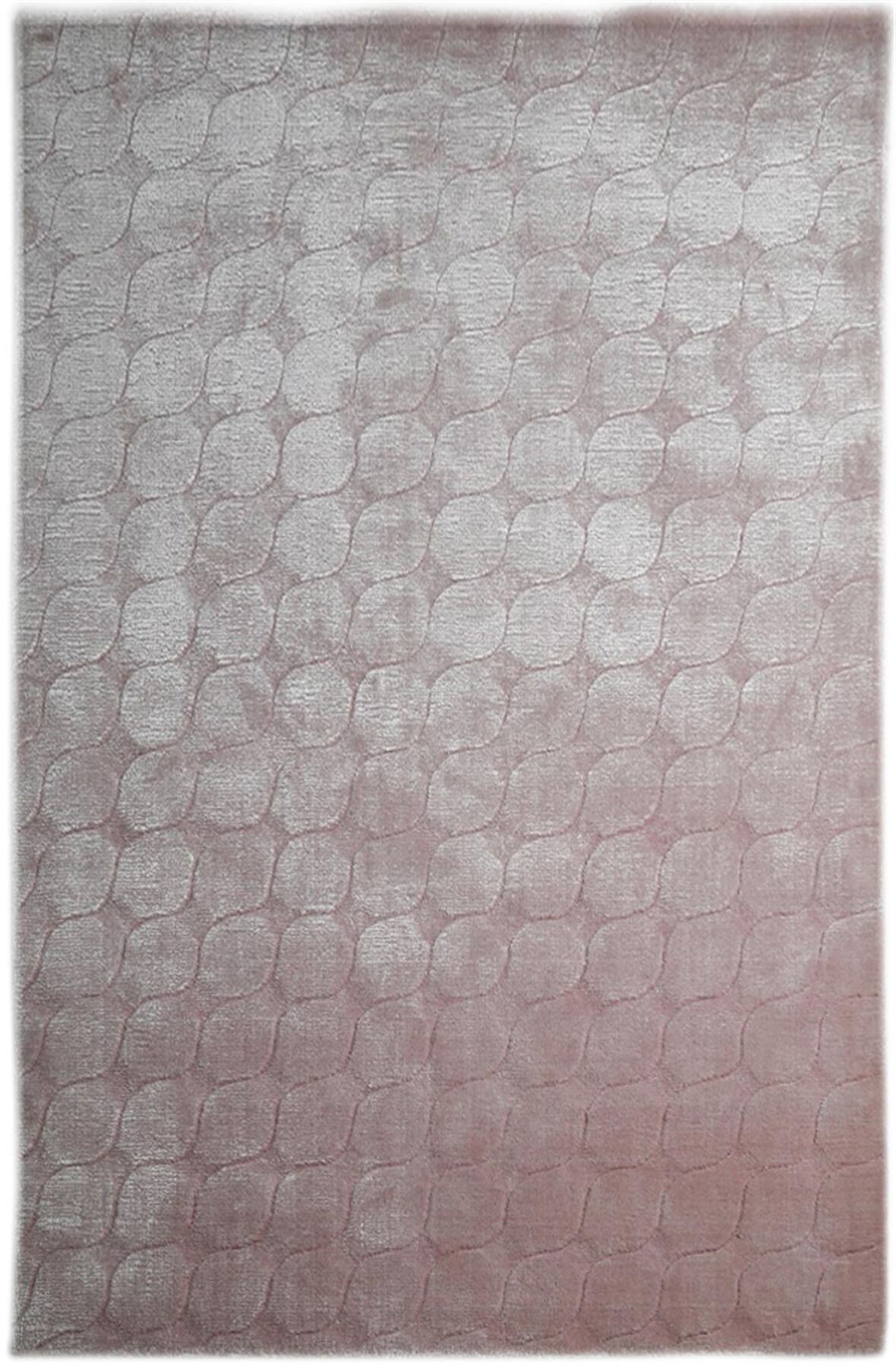 Çam Halı Emboss JR 67 Pink Modern Desen Yeni Zellanda Yünü ve Viskon El Dokuması Halı