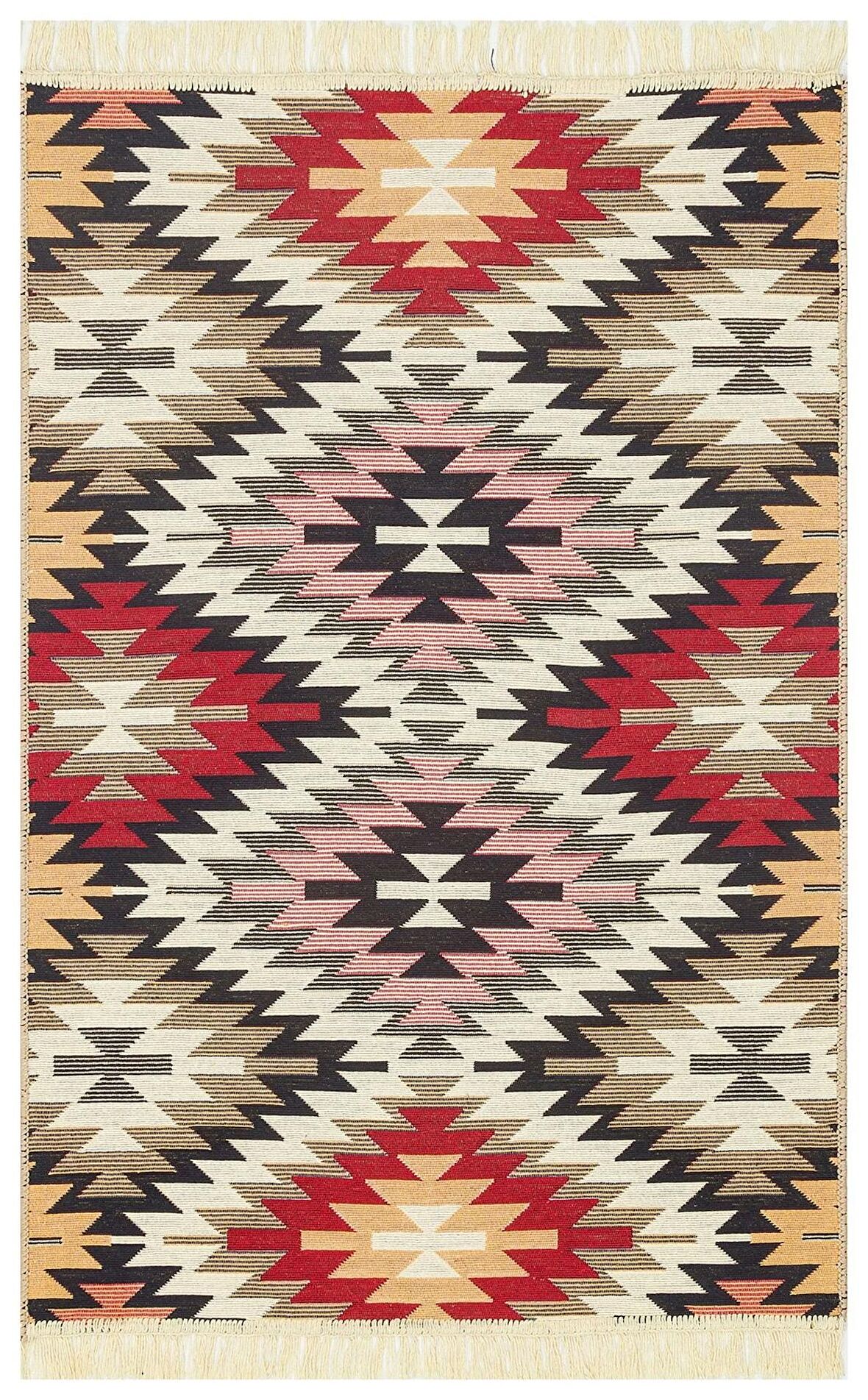 Eko Halı Arya Ar 33 Red Yıkanabilir Çift Taraflı Modern Desenli Dokuma Kilim