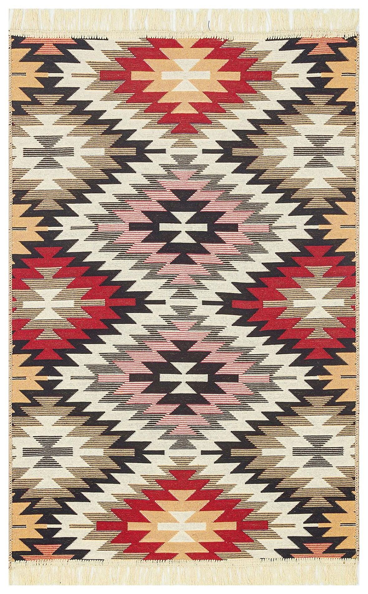 Eko Halı Arya Ar 33 Red Yıkanabilir Çift Taraflı Modern Desenli Dokuma Kilim