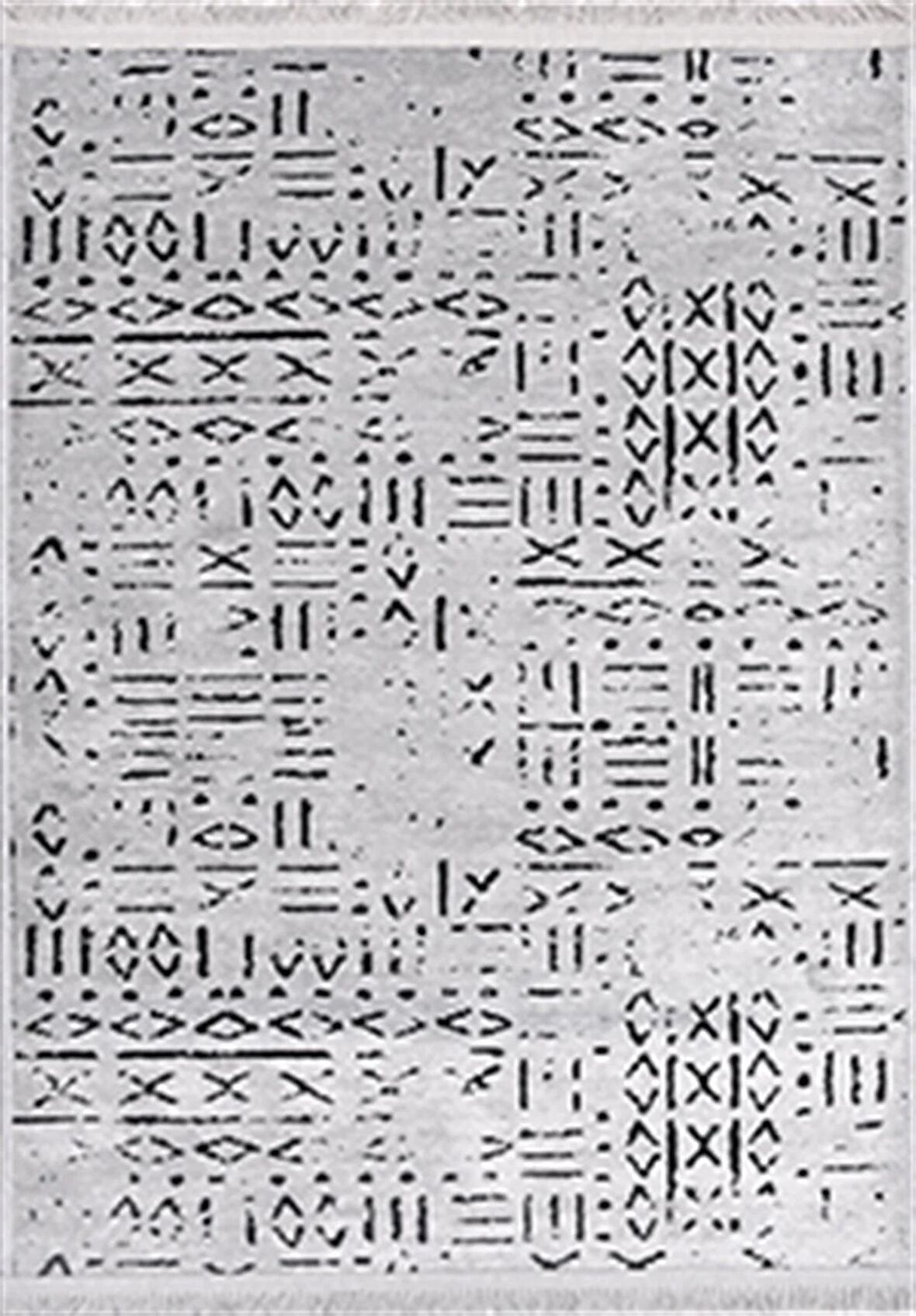 Çam Halı Crea Decolux Vena 8015 Gri Özel Kaymaz Tabanlı Pamuk Dokuma Kilim