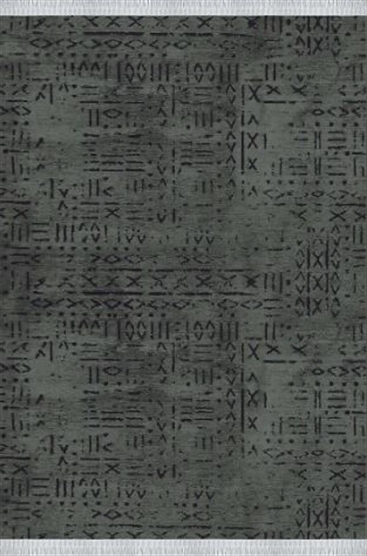 Çam Halı Crea Decolux Vena 8016 Antrasit Özel Kaymaz Tabanlı Pamuk Dokuma Kilim