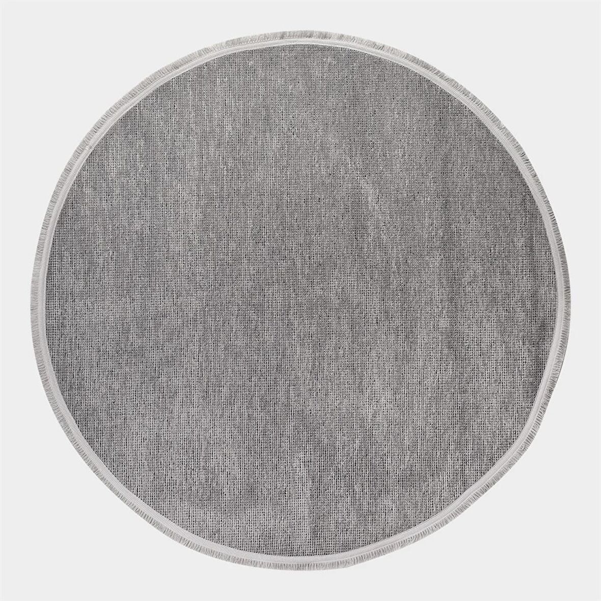 Çam Halı Crea Decolux Azade 8205 Gri Daire Özel Kaymaz Tabanlı Pamuk Dokuma Kilim