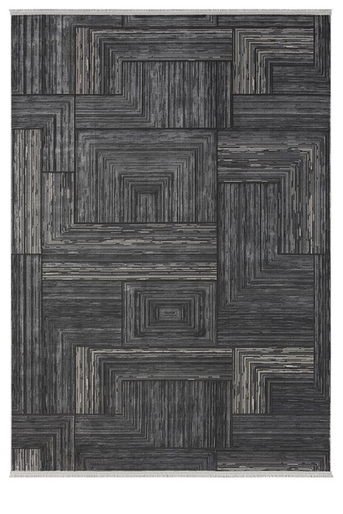 Çam Halı Gusto 902 Antrasit Seyran Halı Modern Desen Makine Halısı