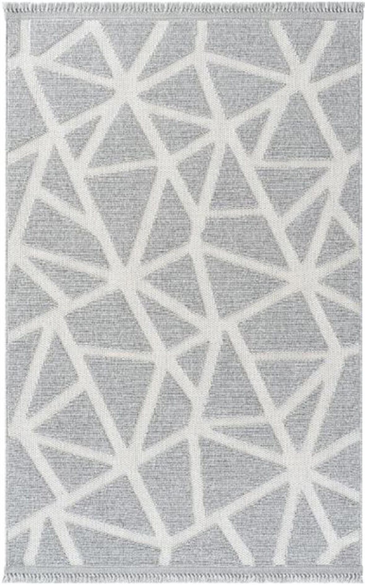 Çam Halı  Enti Halı Togo 7501 Gri Geometrik Desenli Makine Halısı