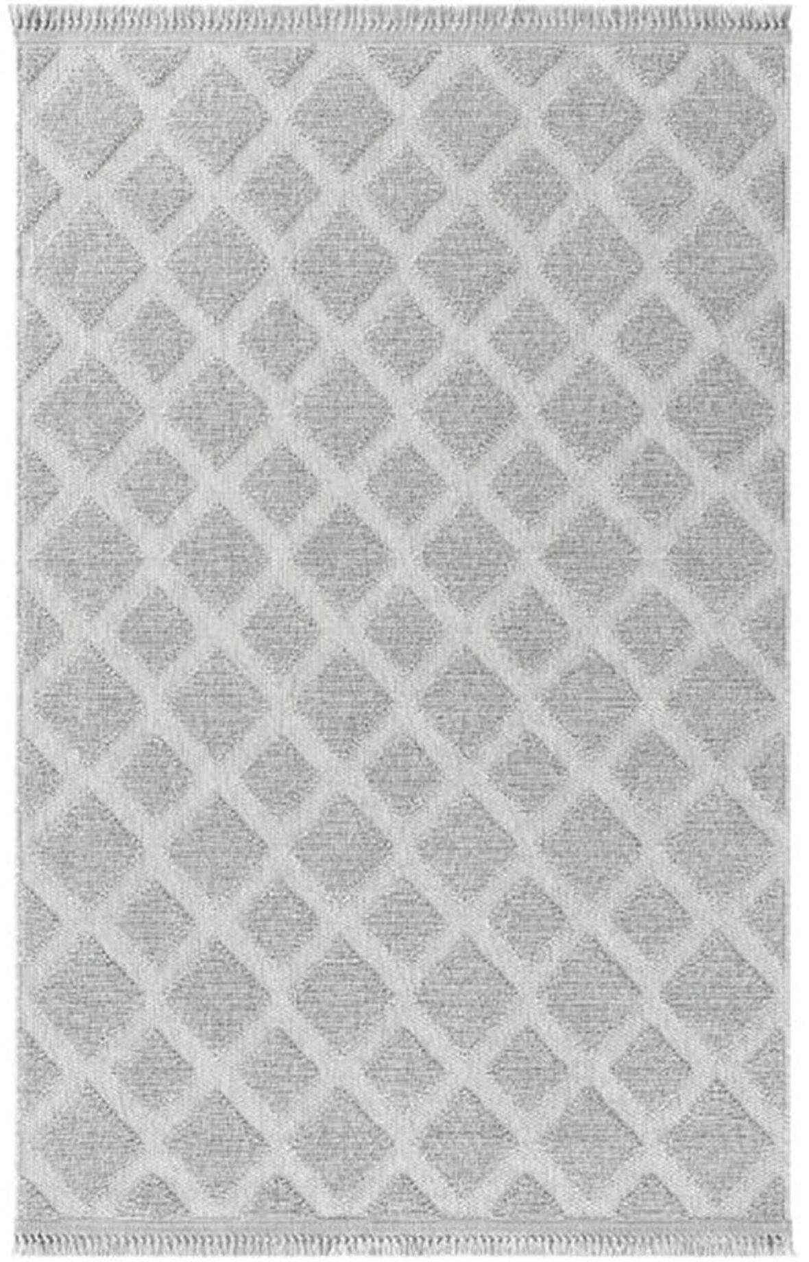 Çam Halı  Enti Halı Togo 7505 Gri Geometrik Desenli Makine Halısı
