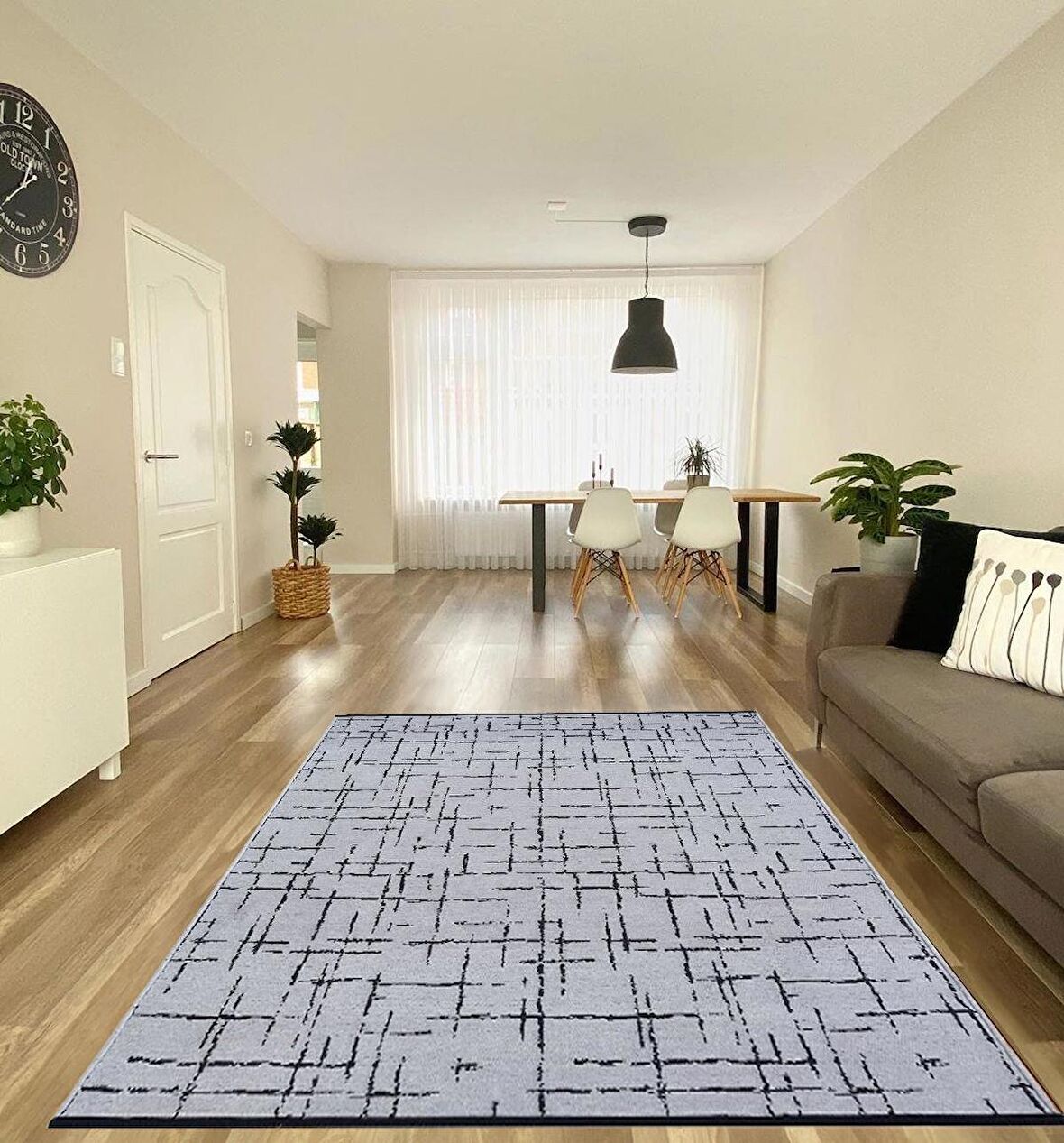 Çam Halı Bodrum BDR 120 Gri Özel Latex Kaymaz Tabanlı Kilim