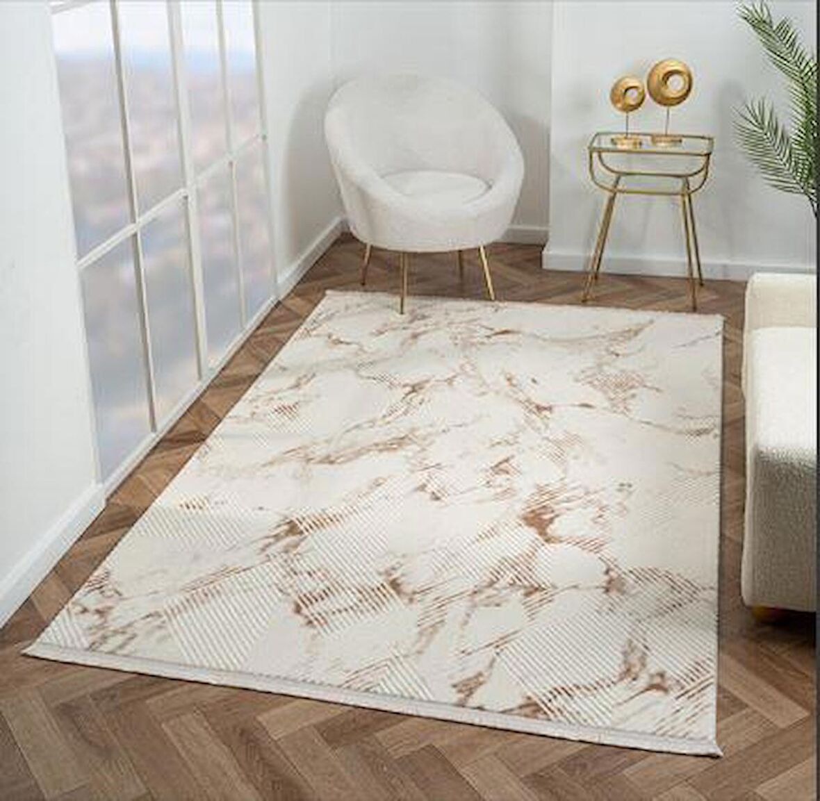 Çam Halı Scarlet SC011A Vizon Modern Desen Salon Halısı