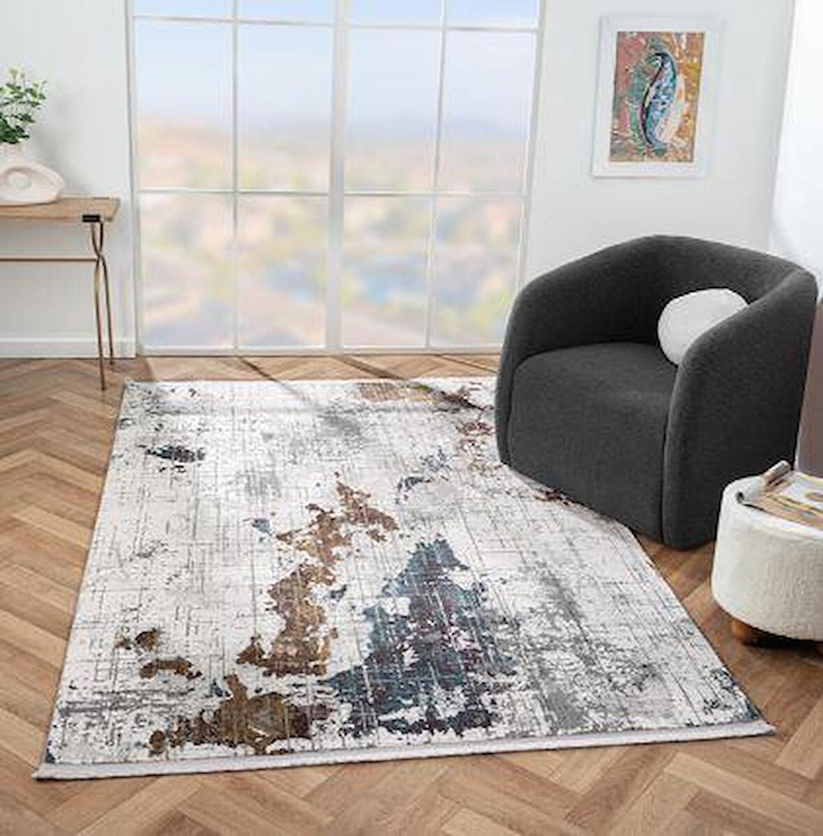 Çam Halı West WD005A Multy Eskitme Desen Salon Halısı