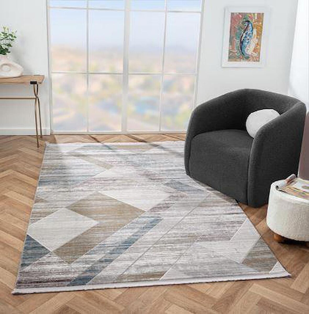 Çam Halı West WD010A Multy Eskitme Desen Salon Halısı
