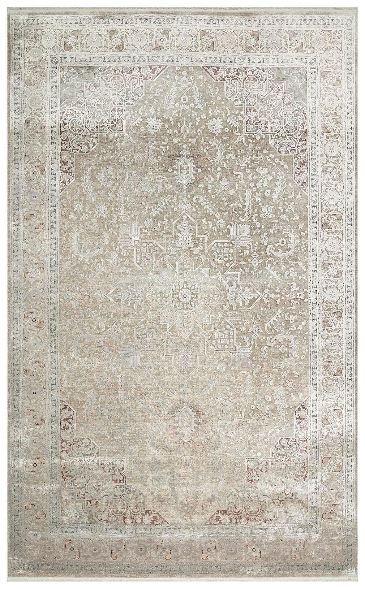 Eko Halı BABIL BBL 02 GREY Yumuşak Dokulu Vintage Esintilere Sahip Over-dyed Sık Dokuma Salon Halısı