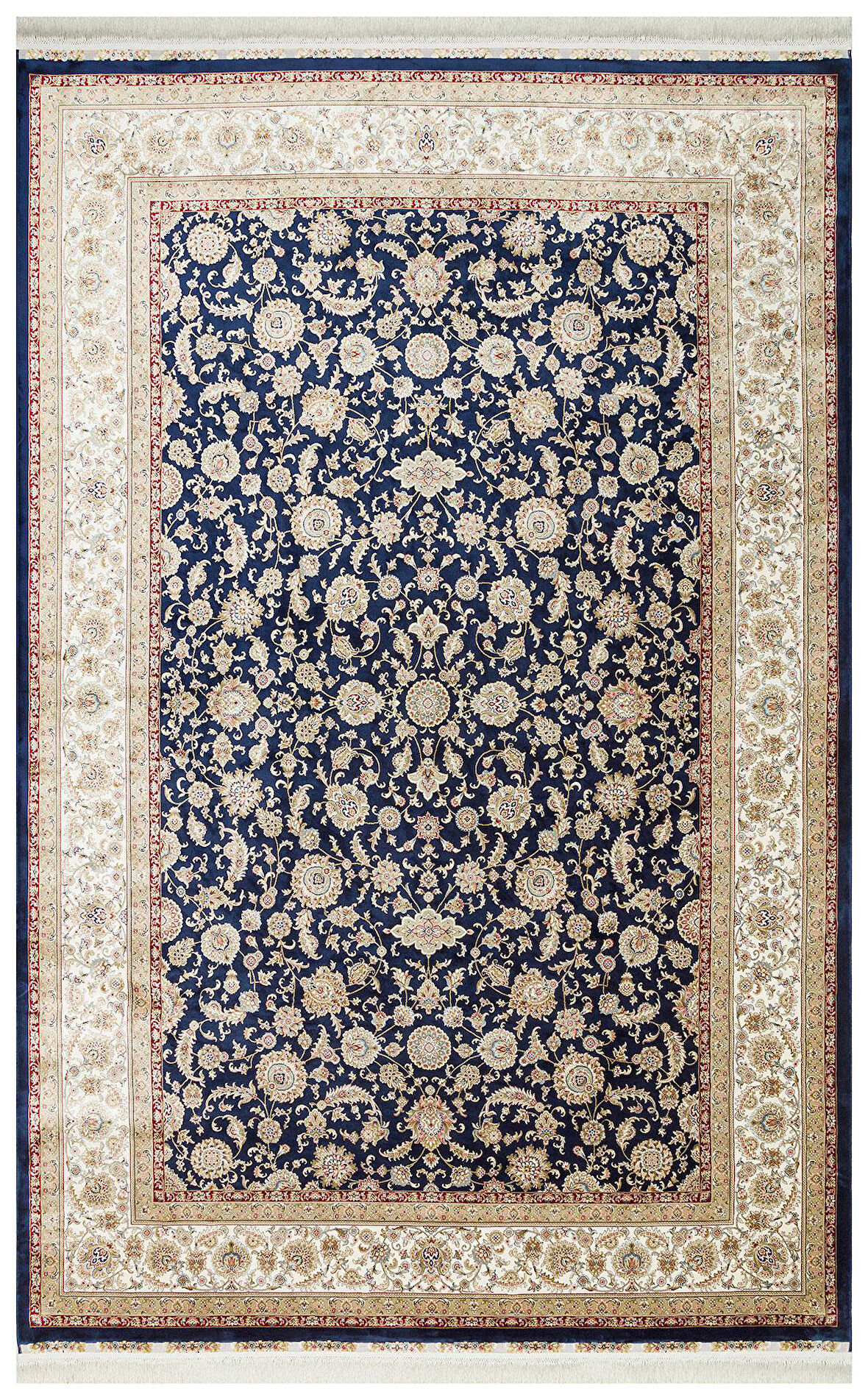 Eko Halı ISFAHAN ISF 03 NAVY CREAM Klasik Desenli Yüksek Kalite Sık Dokuma Makine Halısı