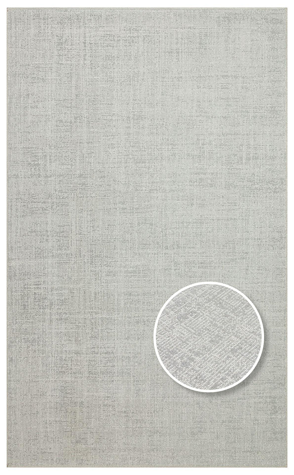 Eko Halı KALAHARI KLH  PLAİN SİLVER Özel Dokuma Tekniği ile Üretilen Modern Sade Desenli Makine Halısı