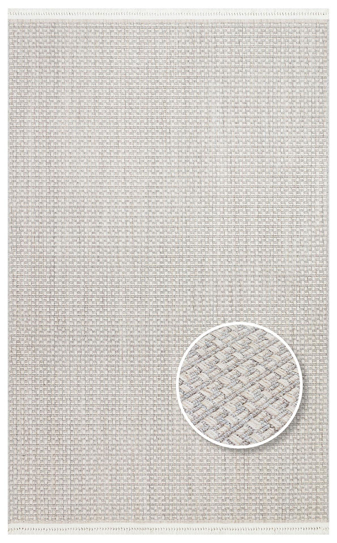 EKO Halı NORTE NRT 02 BEIGE GREY Yumuşak Dokulu Hav Vermeyen Örgü Halı