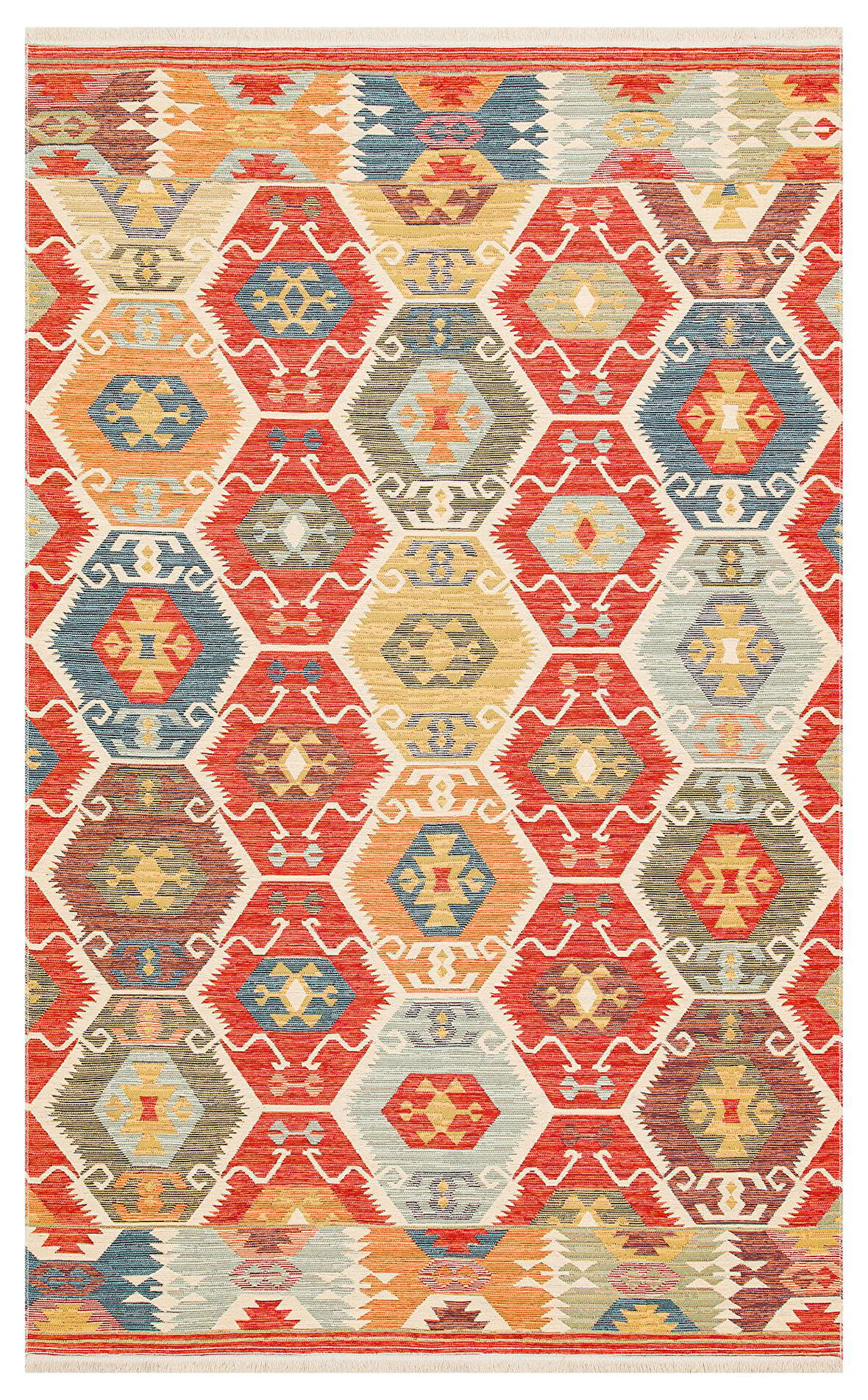 EKO Halı NOMAD NMD 06 RED Çift Taraflı Yıkanabilir Otantik Kilim