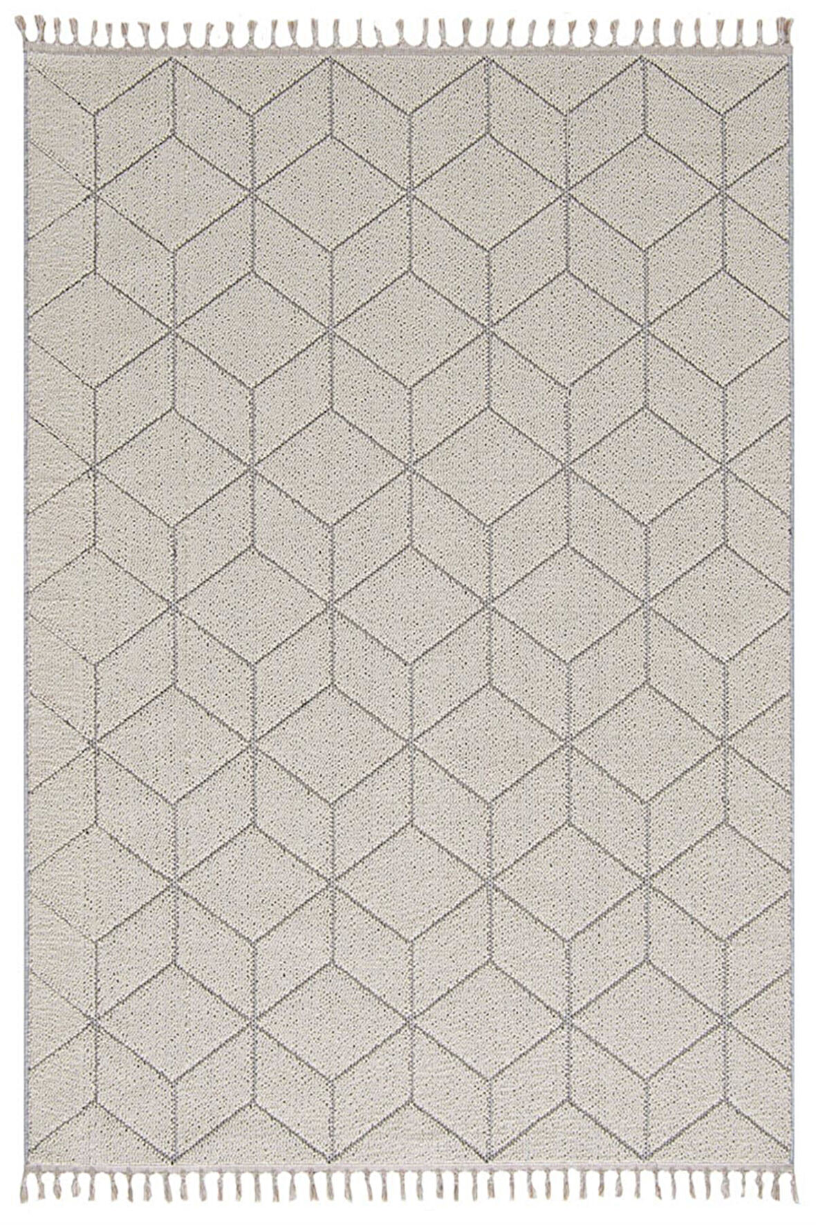 Çam Halı Side 1407 Beyaz İskandinav Desenli Koridor Halısı Kesme Yolluk Mutfak Halısı Modern Salon Halısı