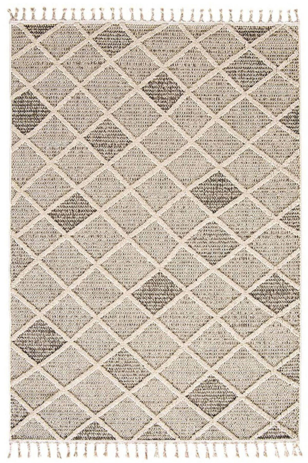 Çam Halı Side 1411 Krem  İskandinav Desenli Koridor Halısı Kesme Yolluk Mutfak Halısı Modern Salon Halısı