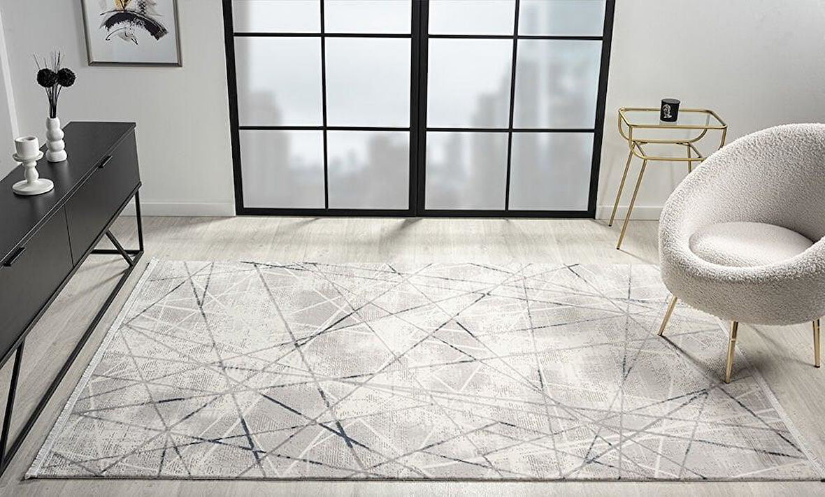 ÇAM Halı ARVEL AR004A Gri Lacivert Koridor Halısı Mutfak Halısı Salon Halısı