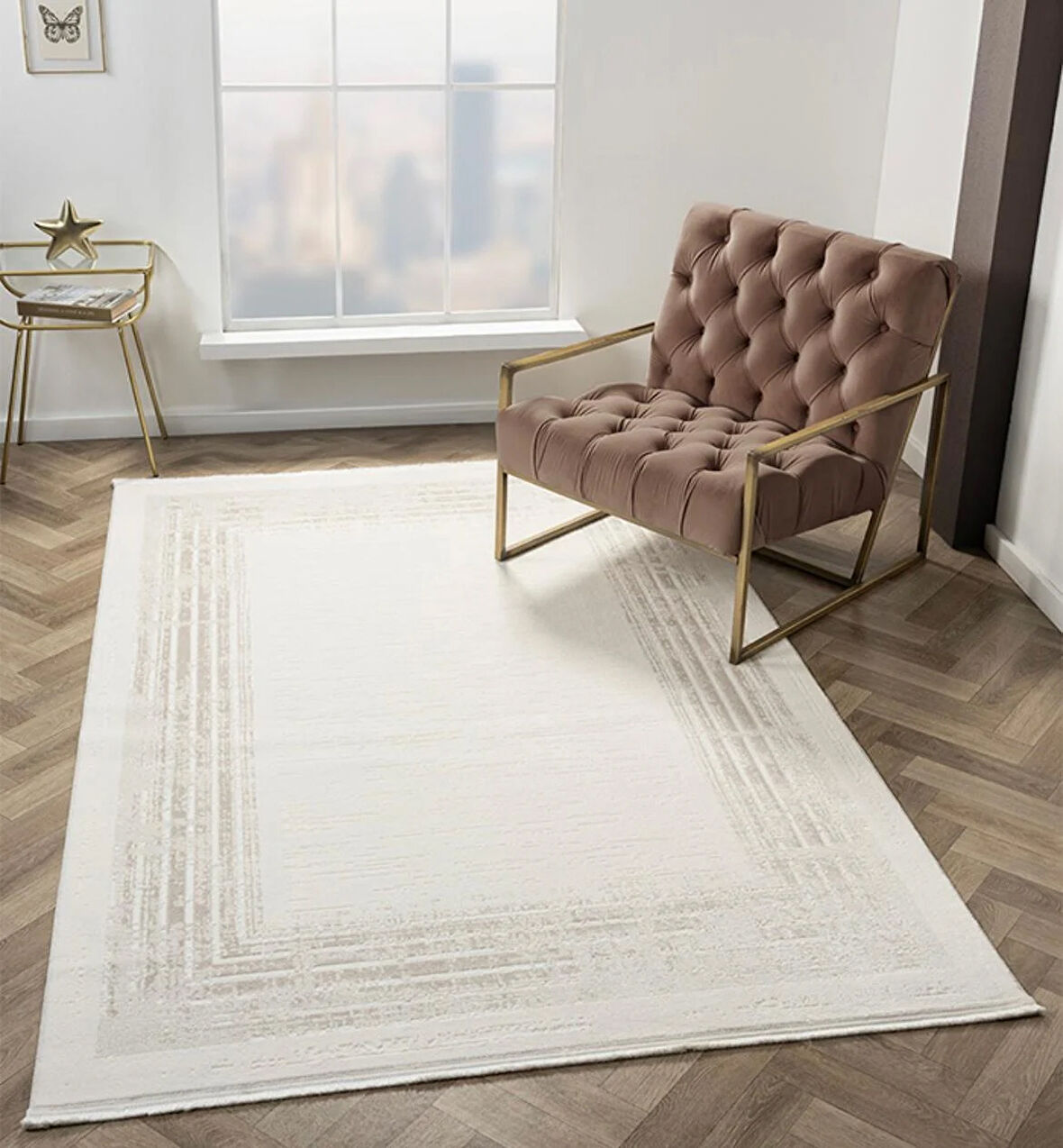 ÇAM Halı ARVEL AR008A Beyaz Koridor Halısı Mutfak Halısı Salon Halısı