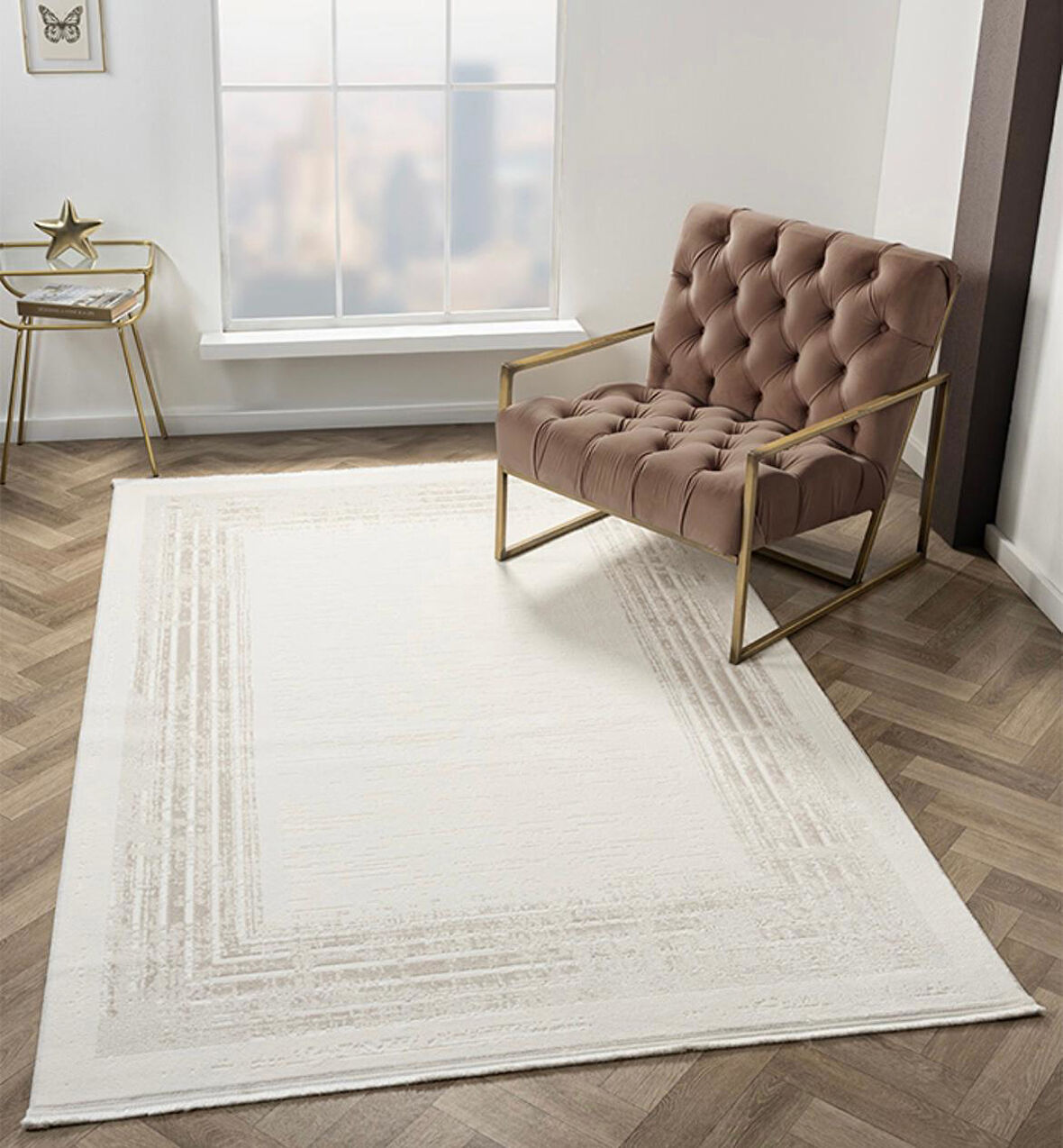 ÇAM Halı ARVEL AR008A Beyaz Koridor Halısı Mutfak Halısı Salon Halısı