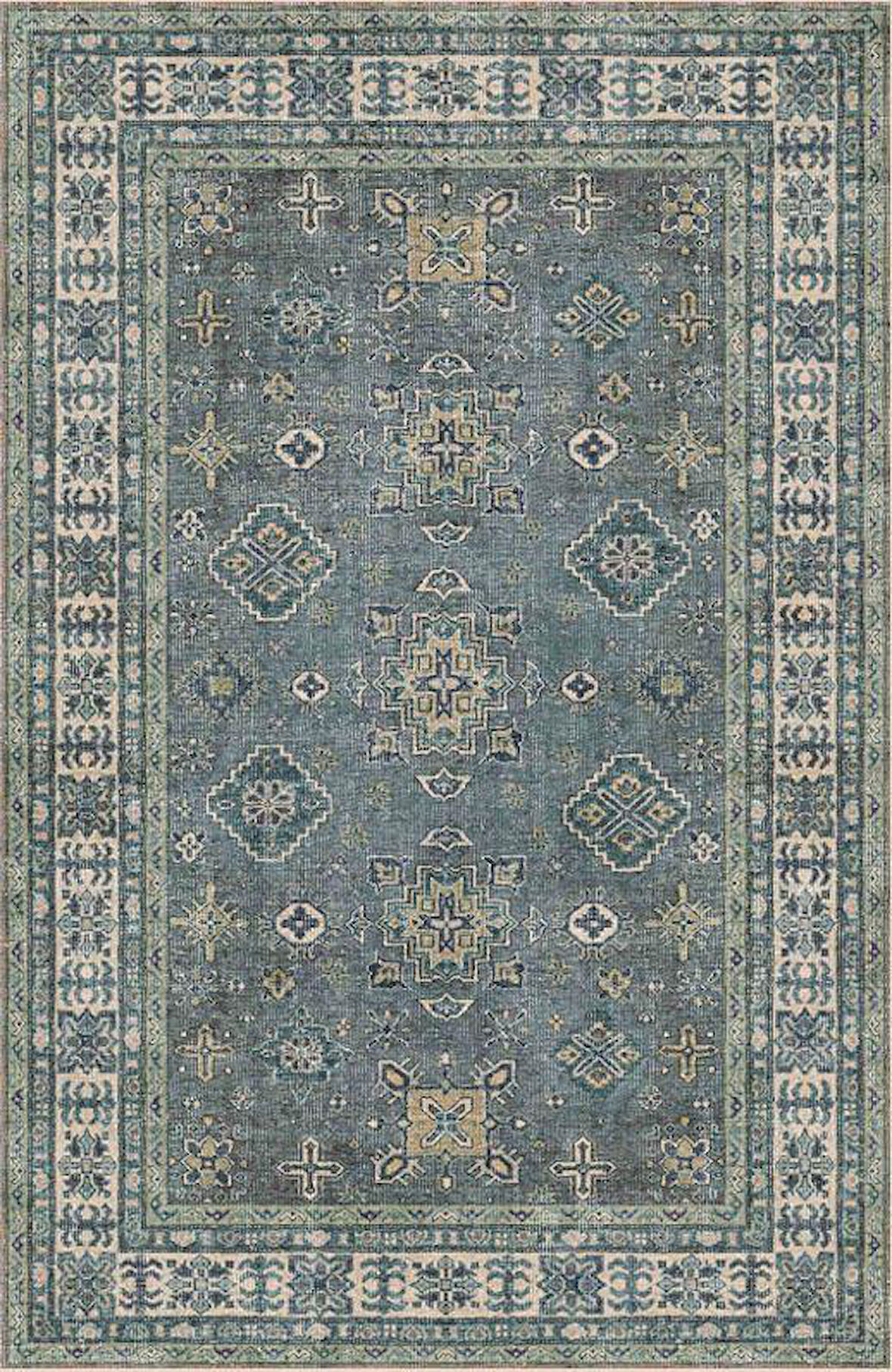 Çam Halı Siesta Vintage 32-544 Etnik Eskitme Desenli Dokuma Tabanlı Yıkanabilir Şönil Salon ve Oda Halısı