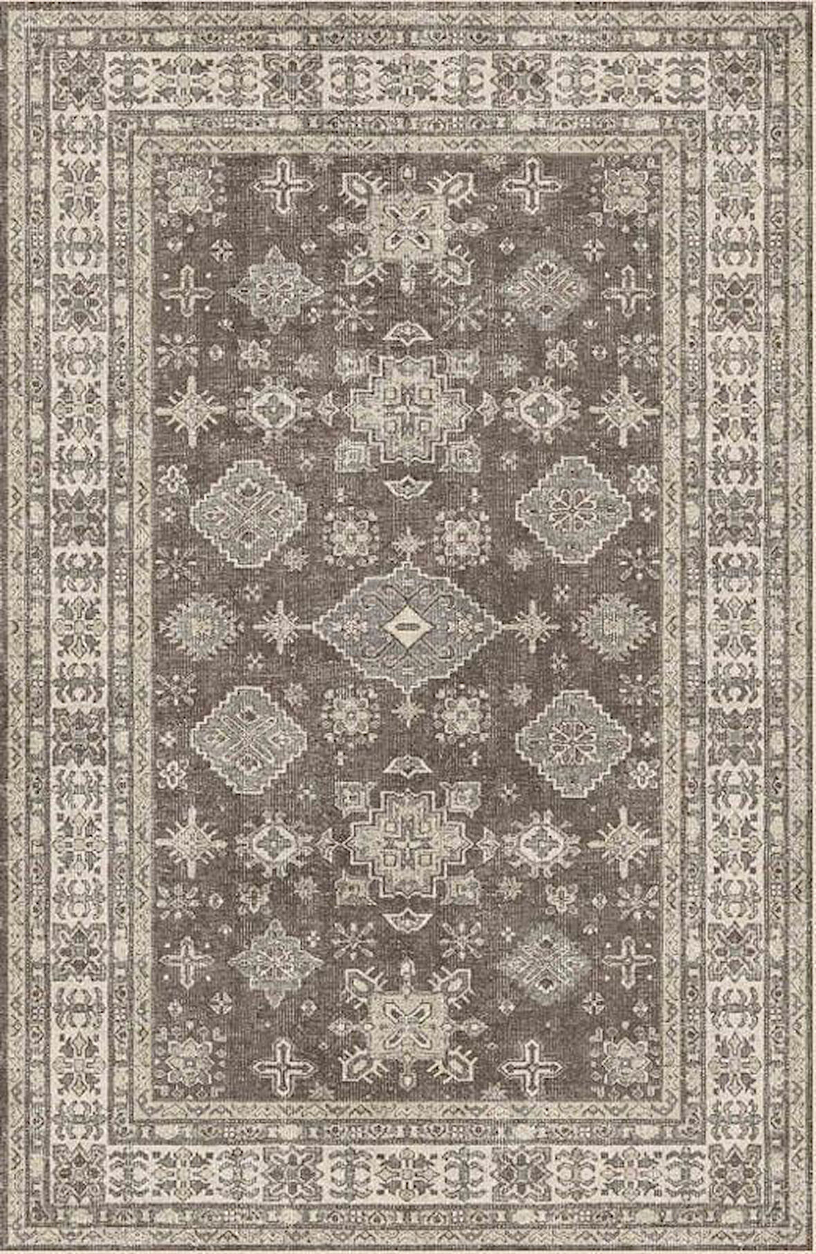 Çam Halı Siesta Vintage 32-541 Etnik Eskitme Desenli Dokuma Tabanlı Yıkanabilir Şönil Salon ve Oda Halısı