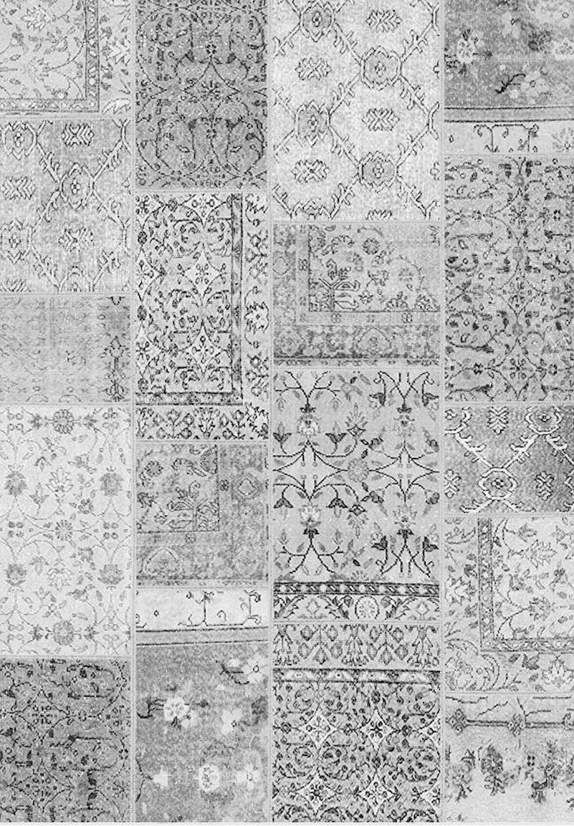 Çam Halı Siesta Patchwork 32-461 Etnik Eskitme Desenli Dokuma Tabanlı Yıkanabilir Şönil Salon ve Oda Halısı