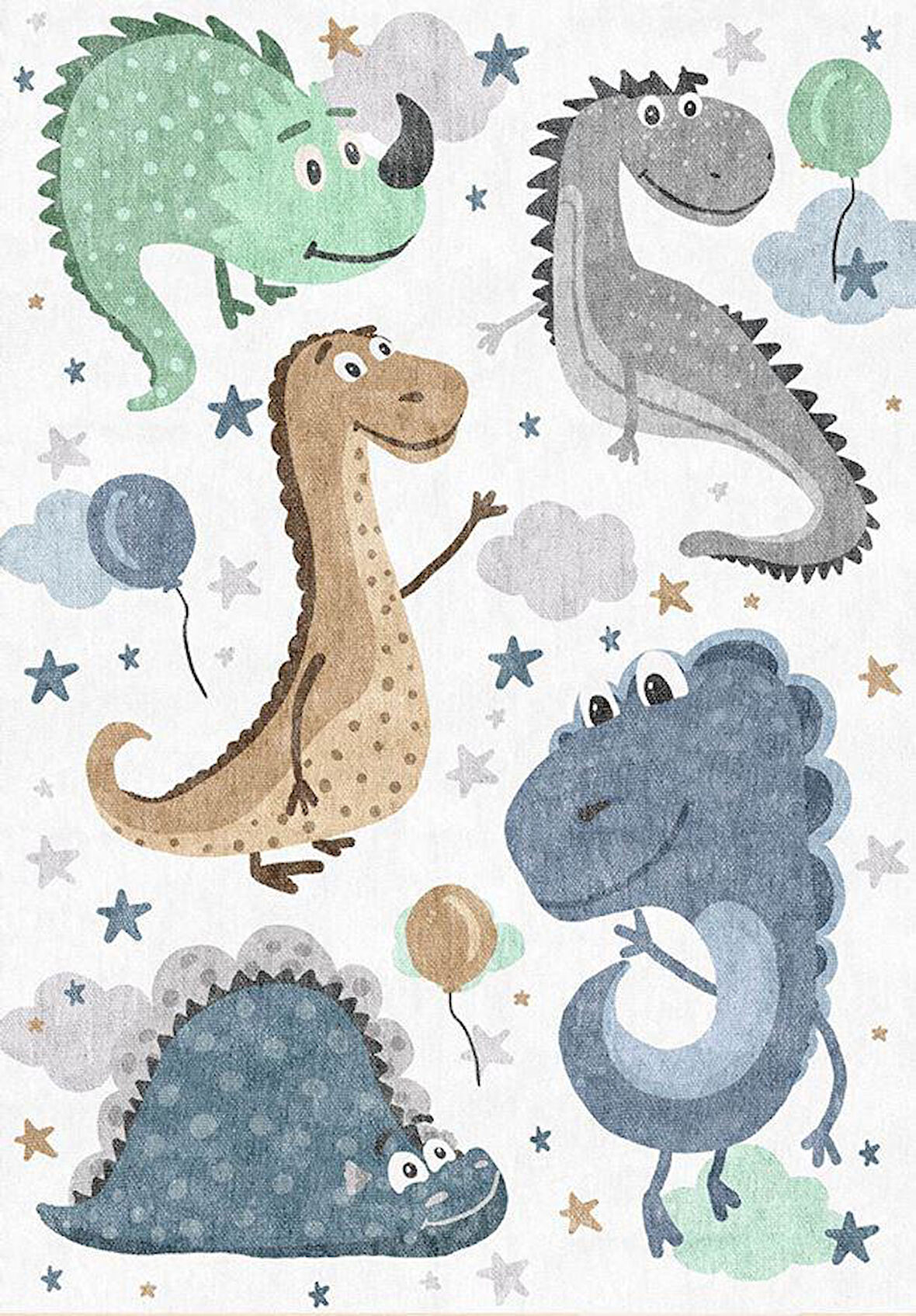 Çam Halı Siesta Kids 32-577 Modern Desenli Dokuma Tabanlı Yıkanabilir Şönil Çocuk Odası Halısı