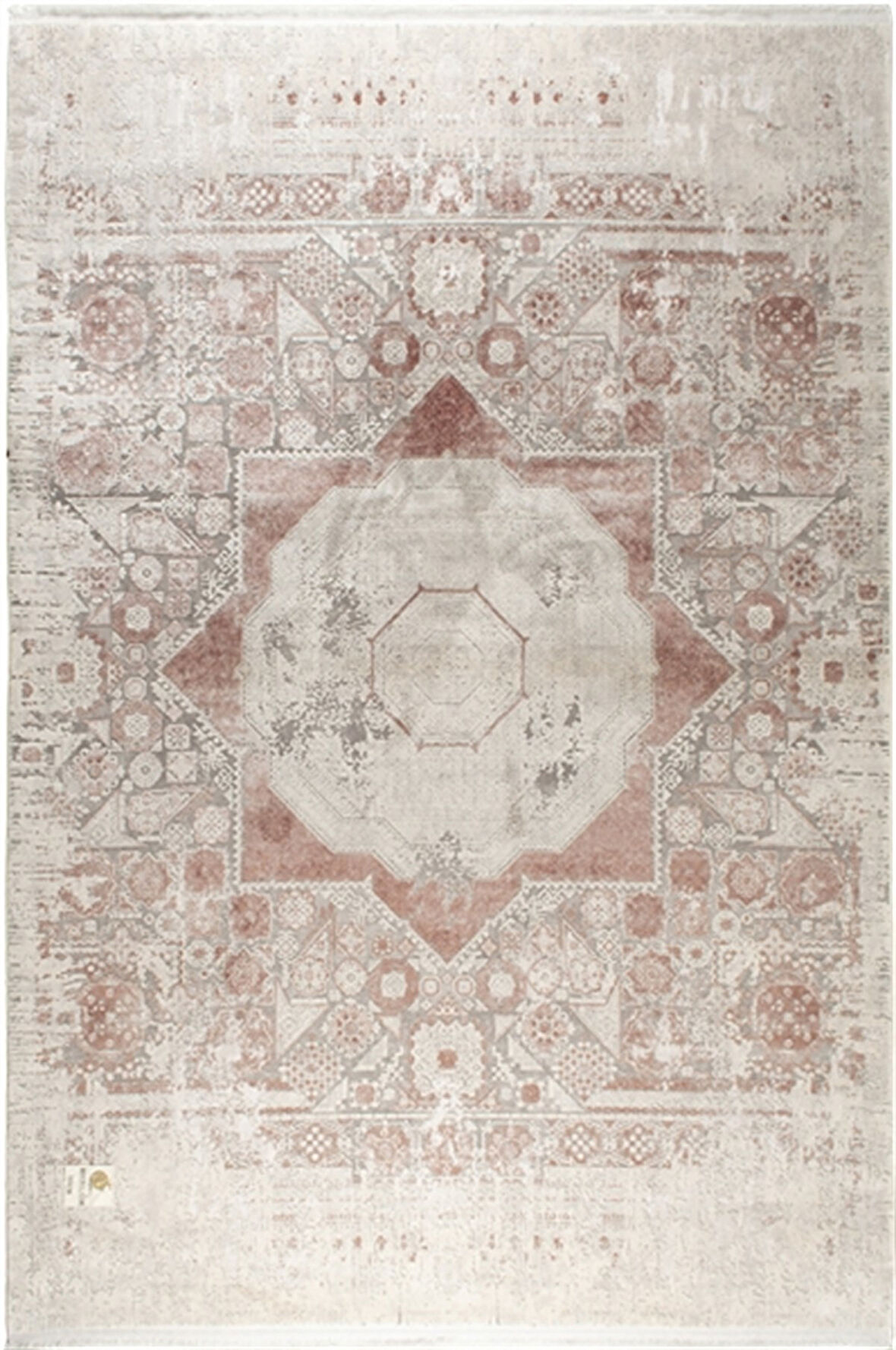 Tuğra Halı Memlük 1464 Gül Kurusu Eskitme Desen Salon Halısı