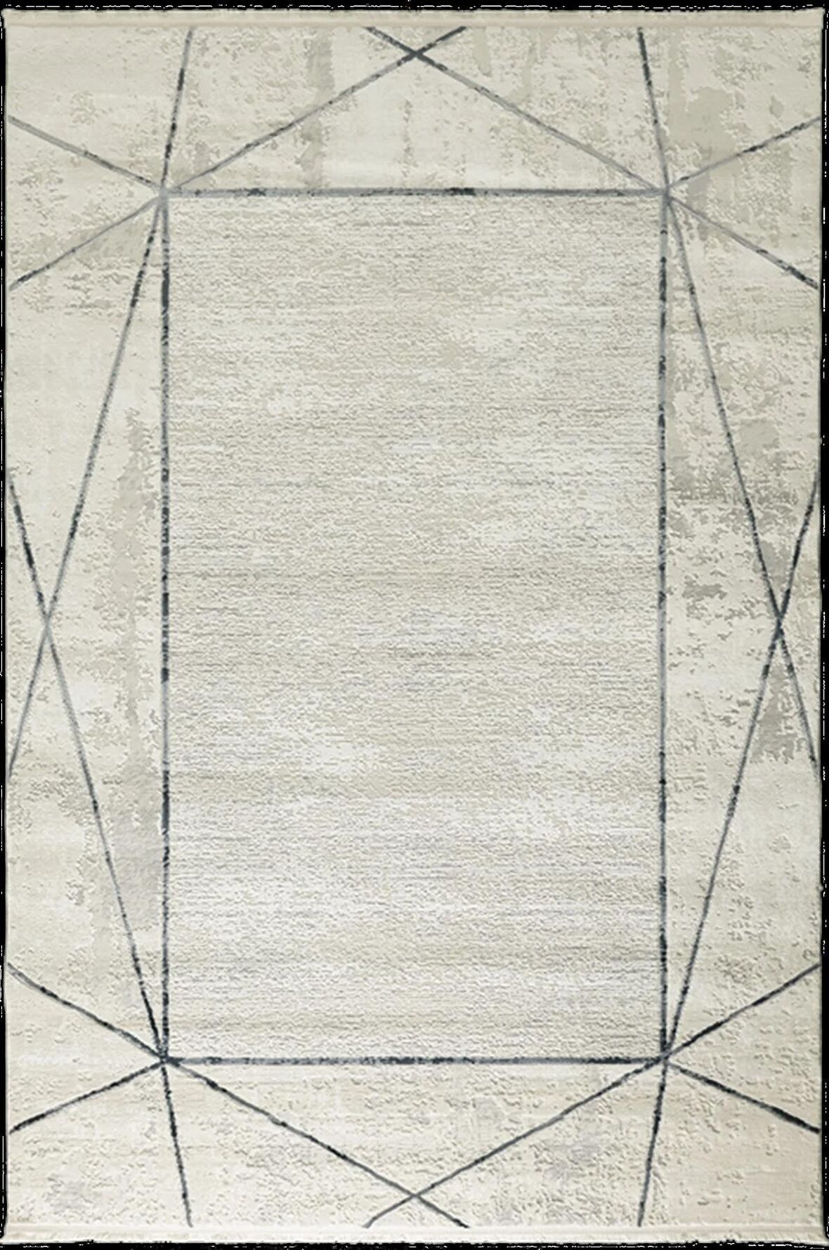 Çam Halı Mabeyn 12903 Krem Mavi Tuğra Halı Modern Desen Halı