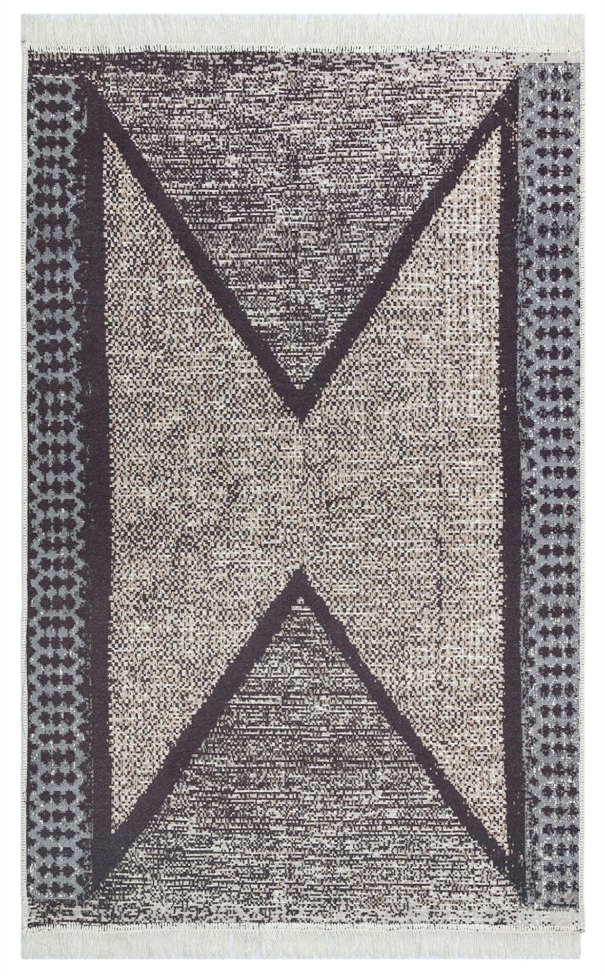 Eko Halı Arya Ar 02 Grey Yıkanabilir Çift Taraflı Modern Desenli Dokuma Kilim