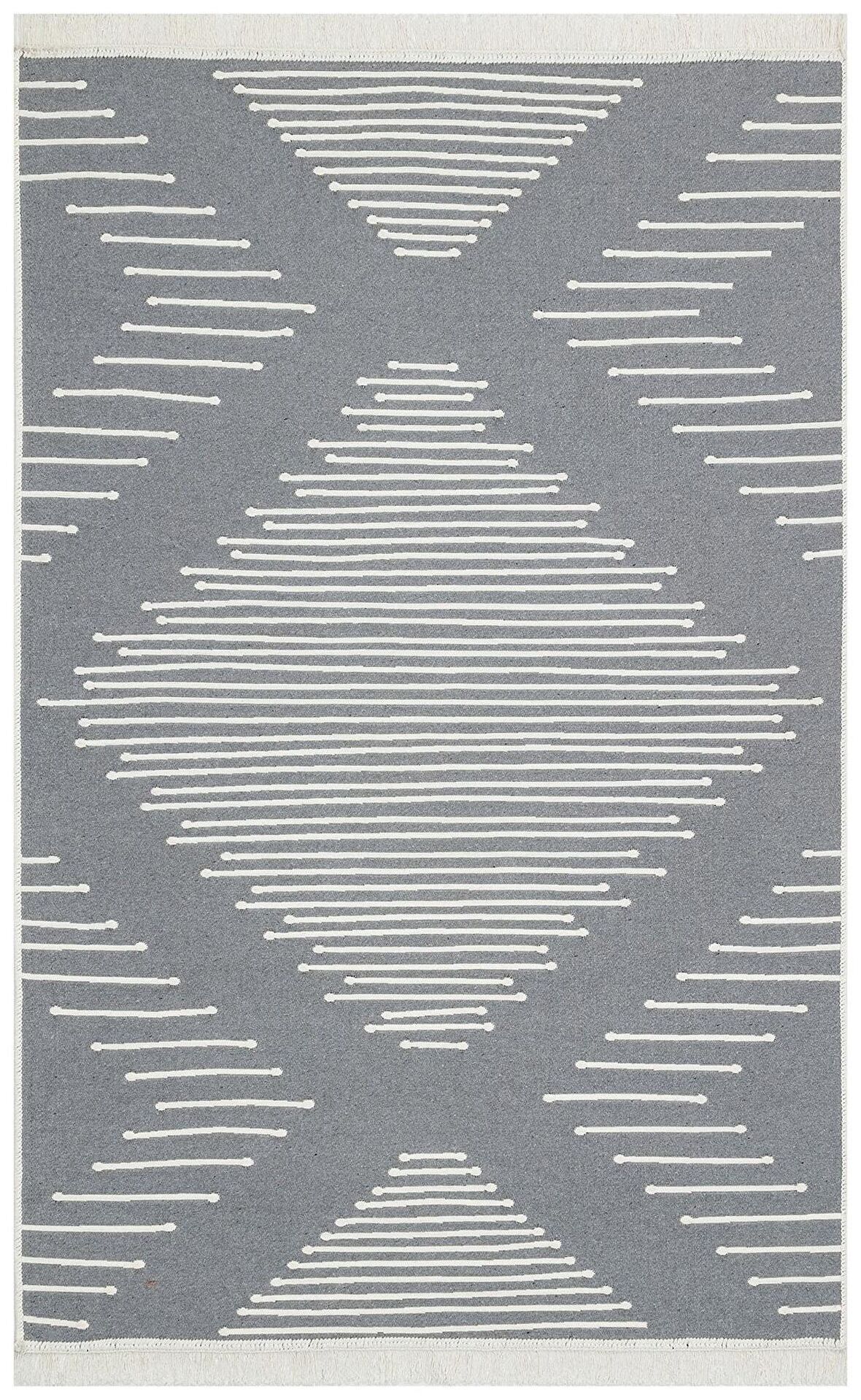 Eko Halı Arya Ar 15 Grey Yıkanabilir Çift Taraflı Modern Desenli Dokuma Kilim