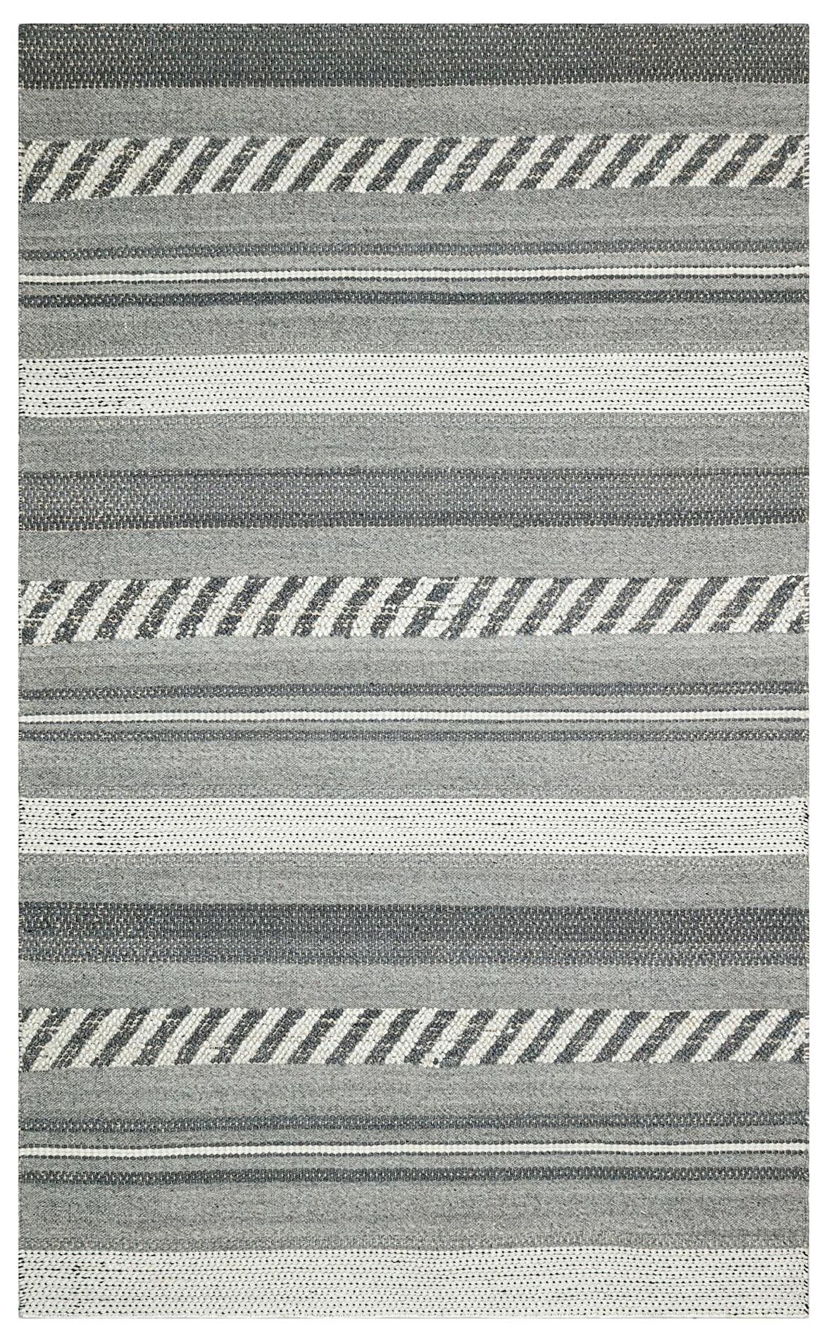 Eko Halı Jade Jd 05 Grey Naturel Kazak Örgü Desenli El Dokuma Örgü Halı