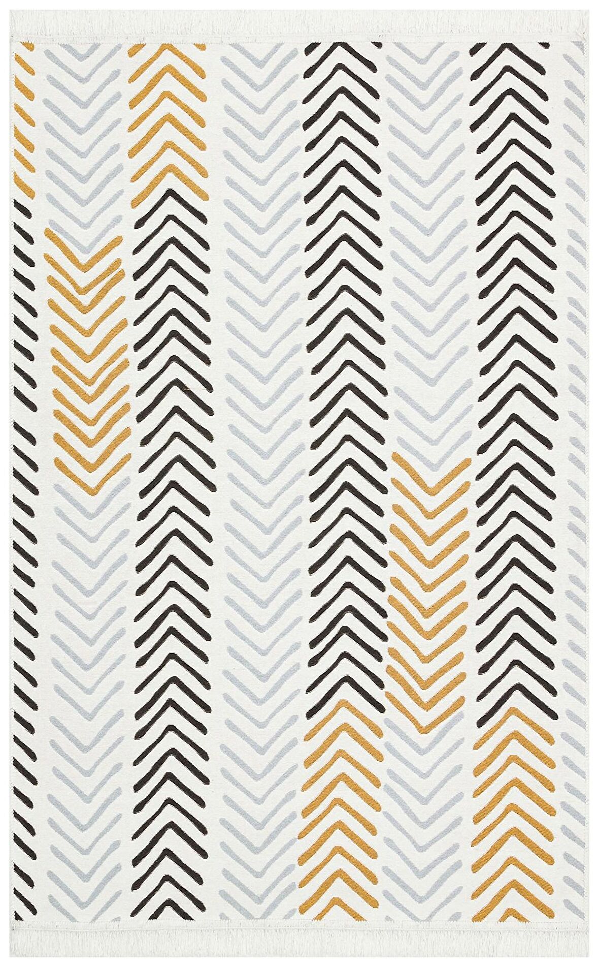 Eko Halı Arya Ar 19 Whıte Black Yıkanabilir Çift Taraflı Modern Desenli Dokuma Kilim