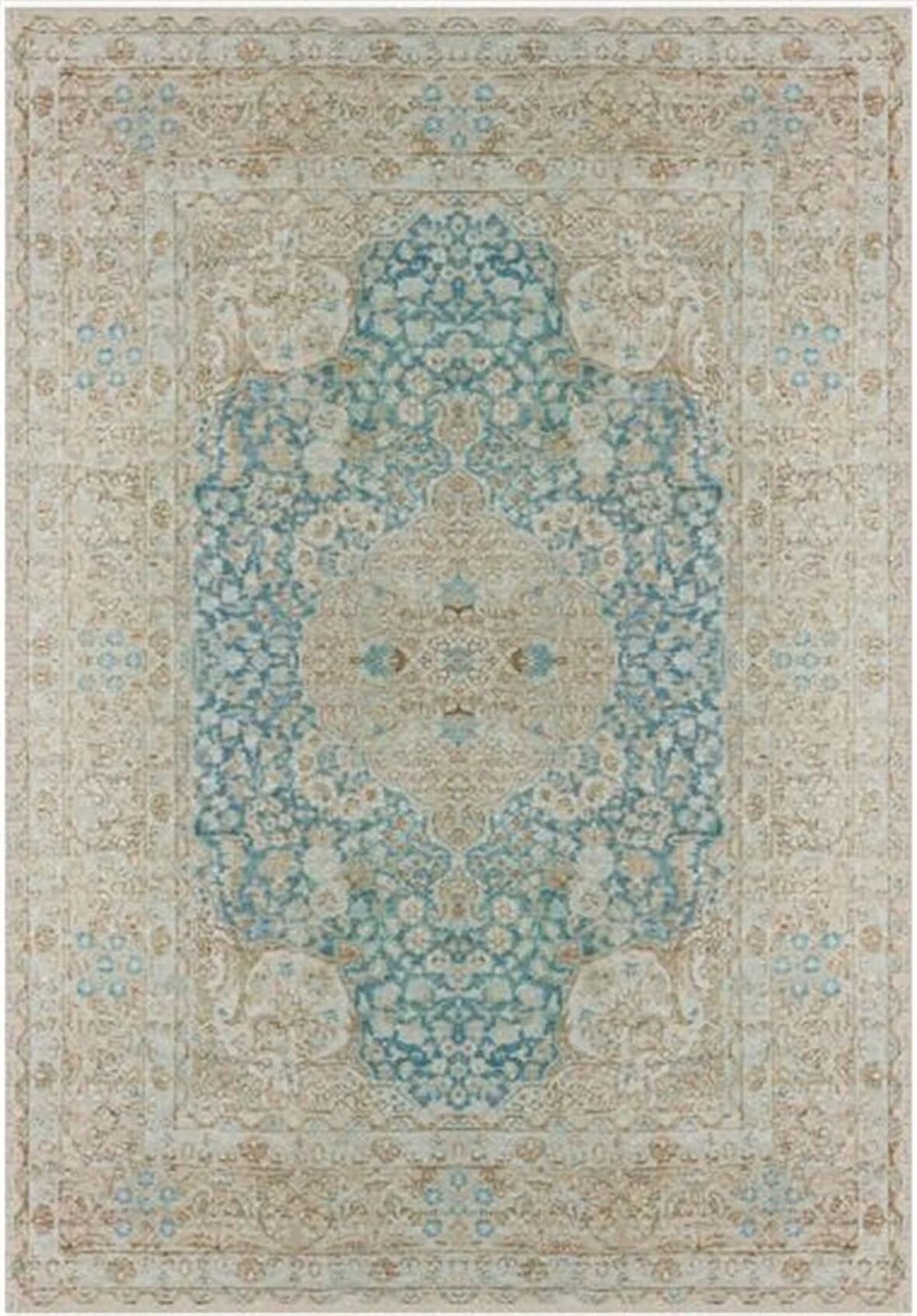 Çam Halı Gloria TD752 Mavi Klasik Desen Dokuma Saçaklı Kilim