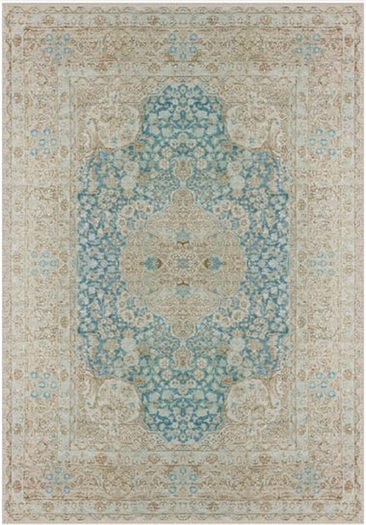 Çam Halı Gloria TD752 Mavi Klasik Desen Dokuma Saçaklı Kilim