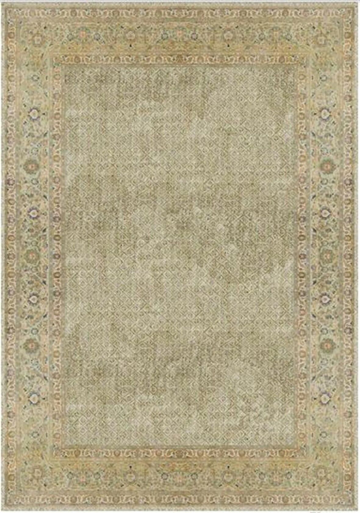 Çam Halı Gloria TD115 Su Yeşili Klasik Desen Dokuma Saçaklı Kilim