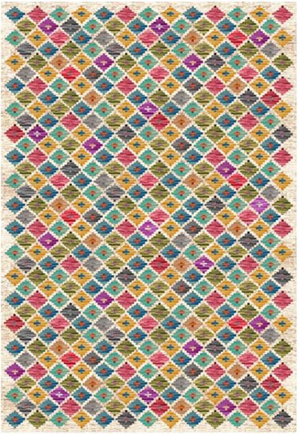 Çam Halı Gloria TD799 Multi Etnik Desen Dokuma Saçaklı Kilim